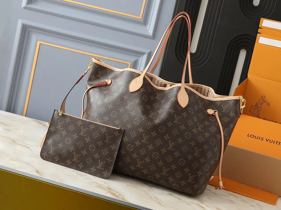 Neverfull 老花 金色 帆布 單肩包 日常單肩背款