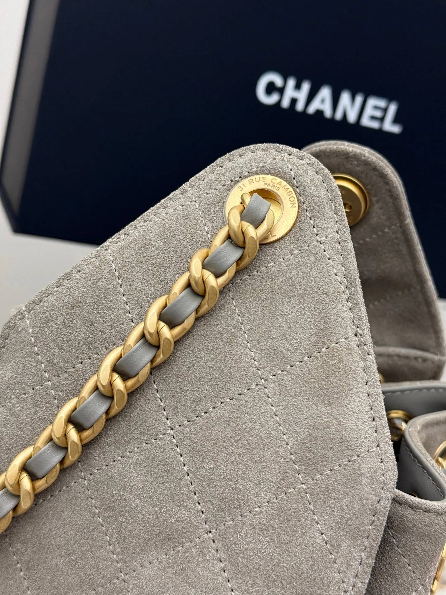 Gold Hobo Shoulder Bag Vintage Leather