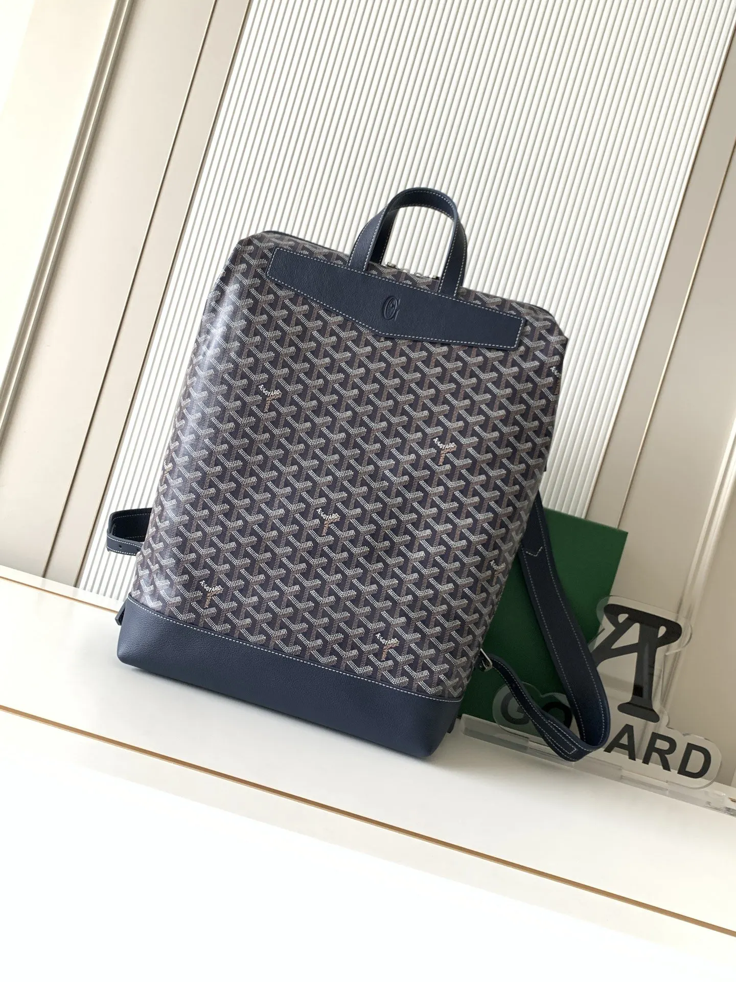 Goyard Black Brown Backpack Leather
