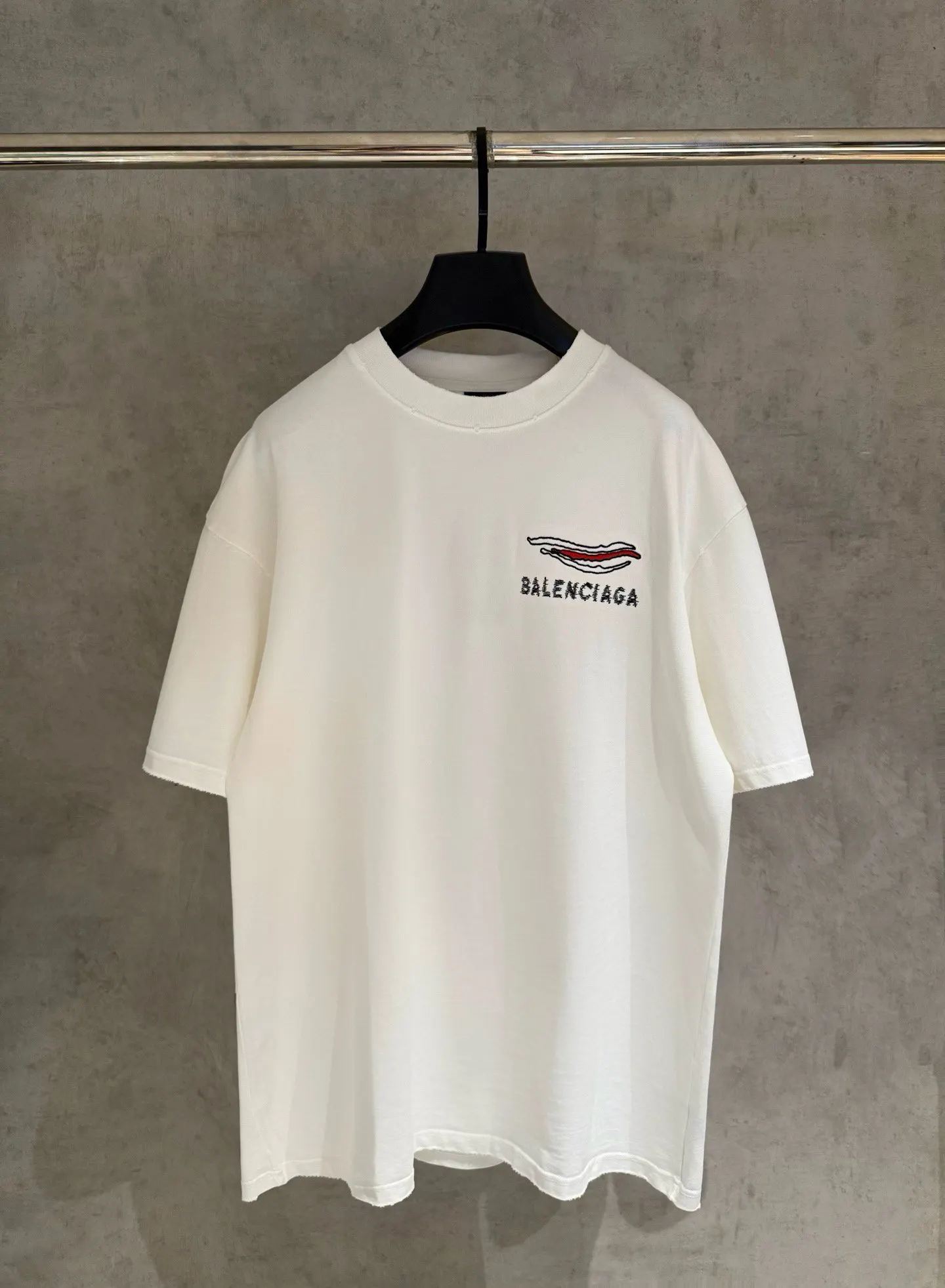 Balenciaga 25SS Embroidery Cotton Short Sleeve T-Shirt Street Casual
