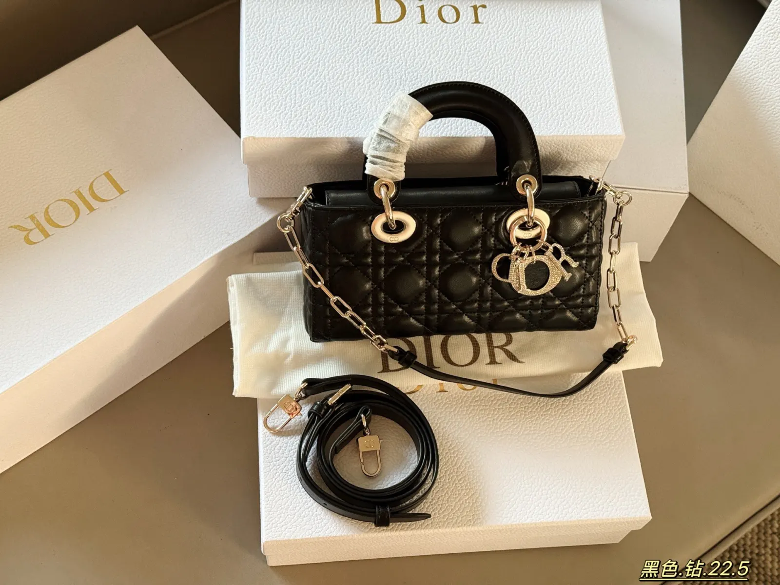 Dior 盒 水钻 横版 戴妃 包包 單肩包 日常單肩背款
