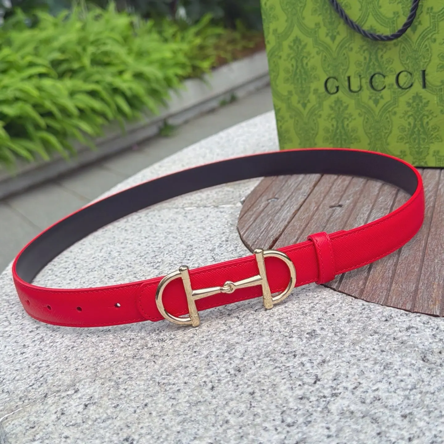Gucci Double G Buckle Cowhide Double Sided Belt, Business Ca