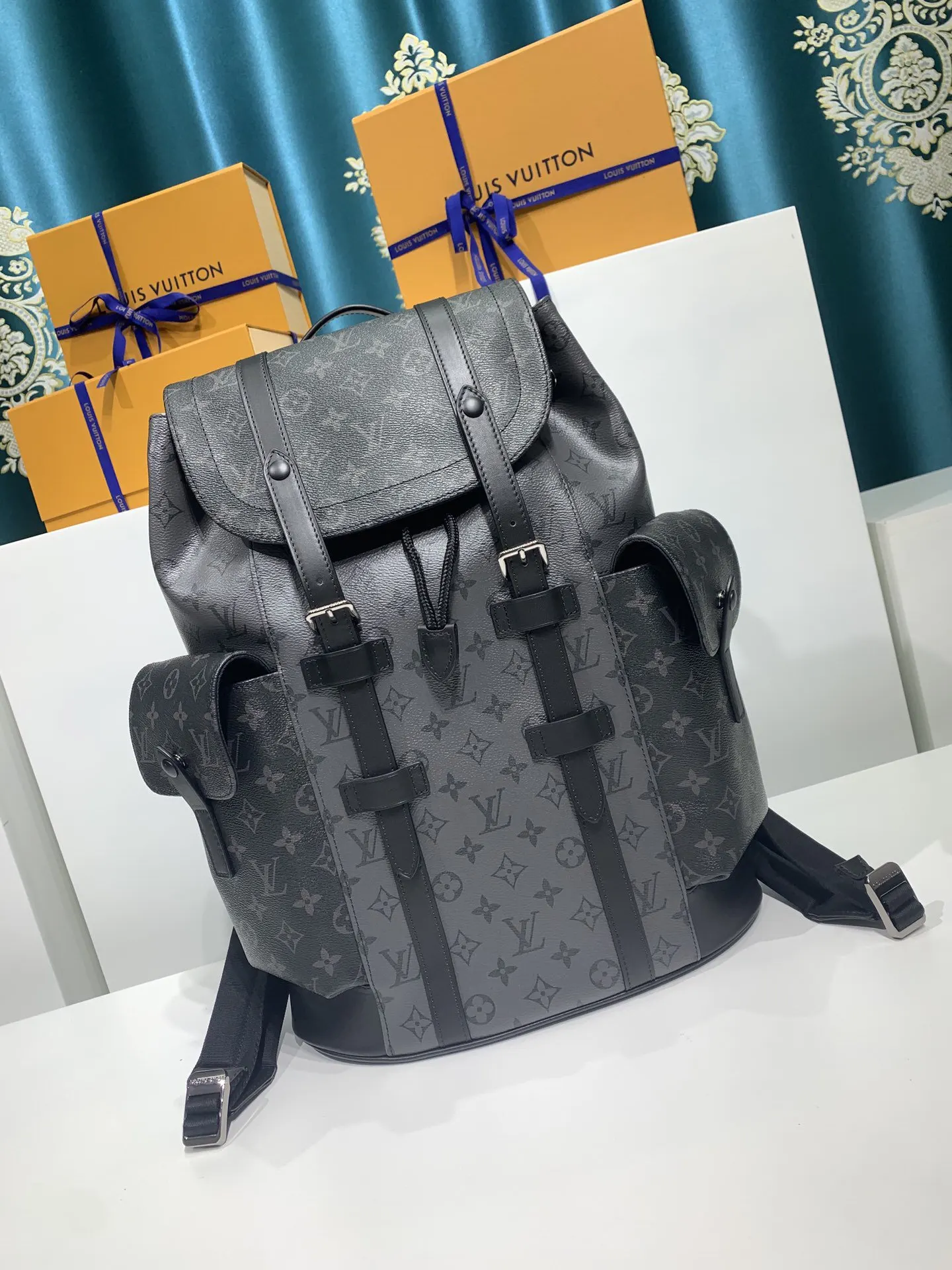 Black Gray Backpack Canvas