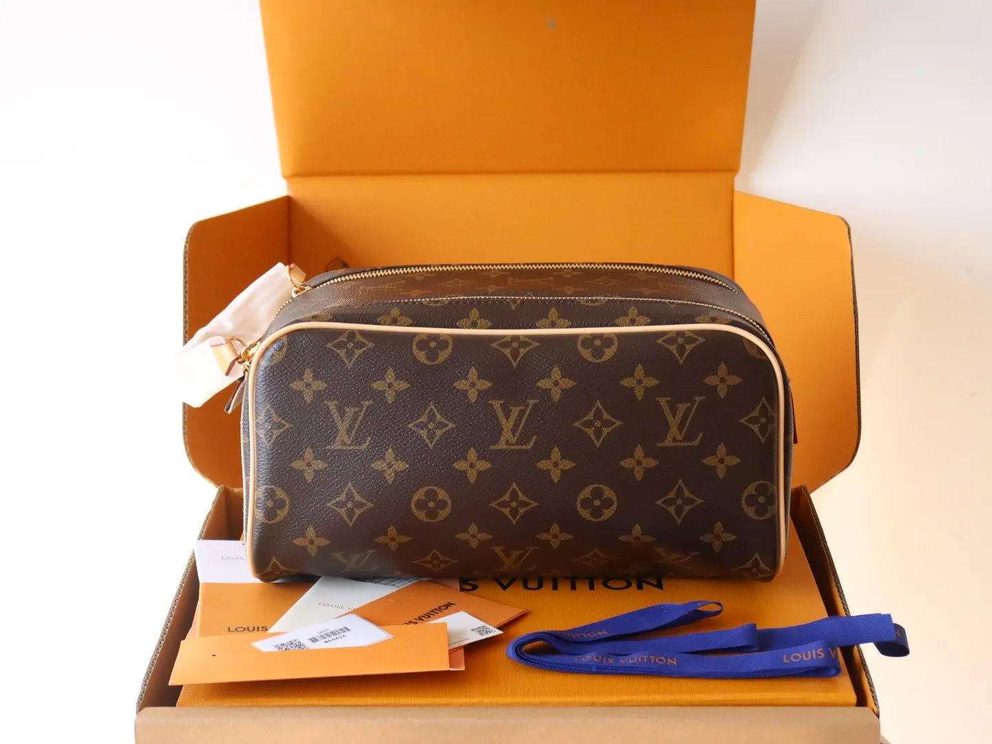 Monogram Cosmetic Pouch Leather