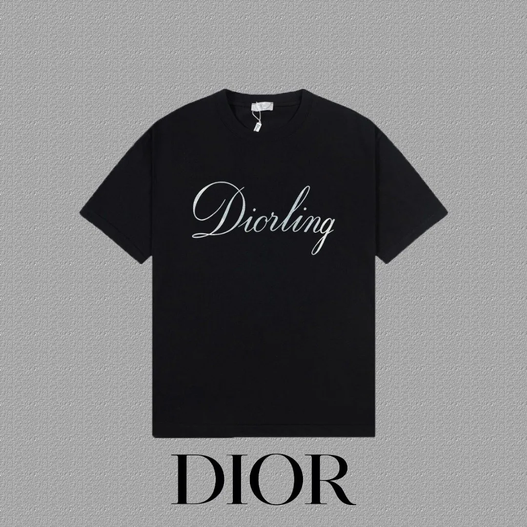 Dior 黑色字母短袖T恤 簡約百搭款