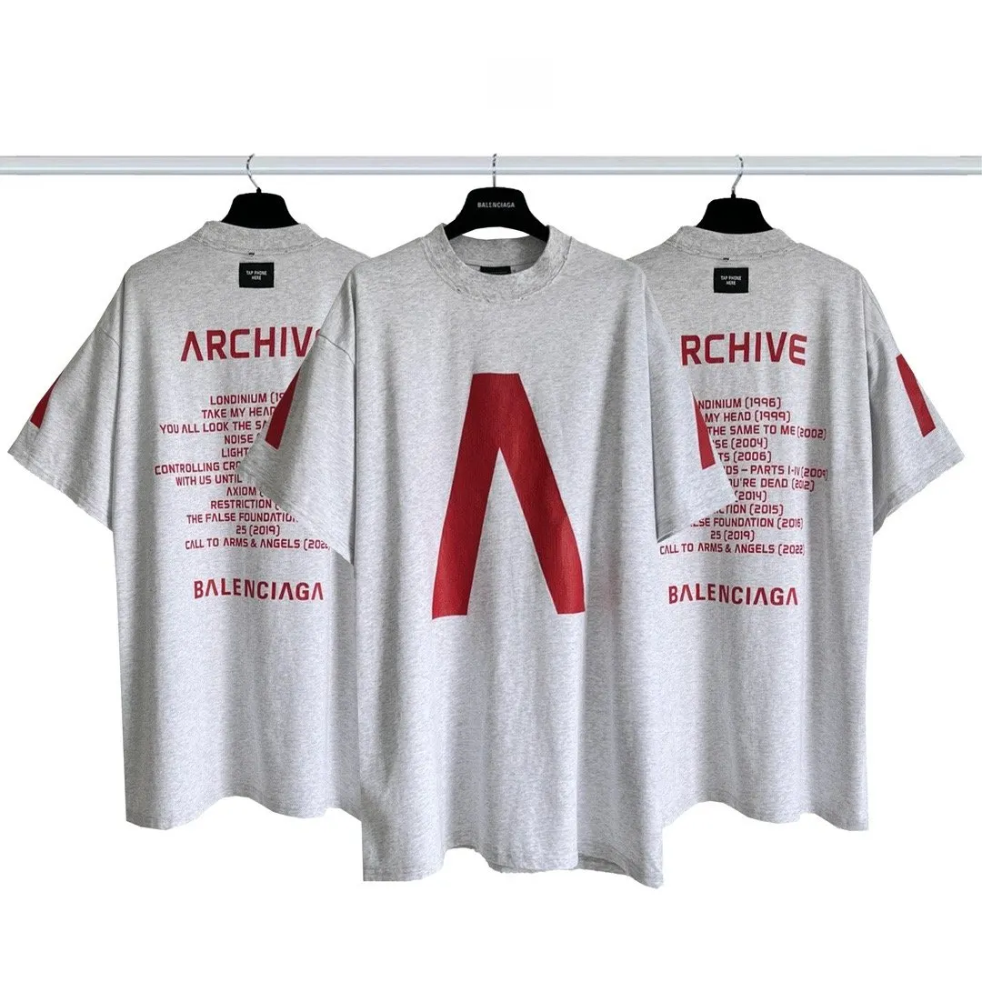 Balenciaga Logo Print Short Sleeve T-Shirt Street Casual