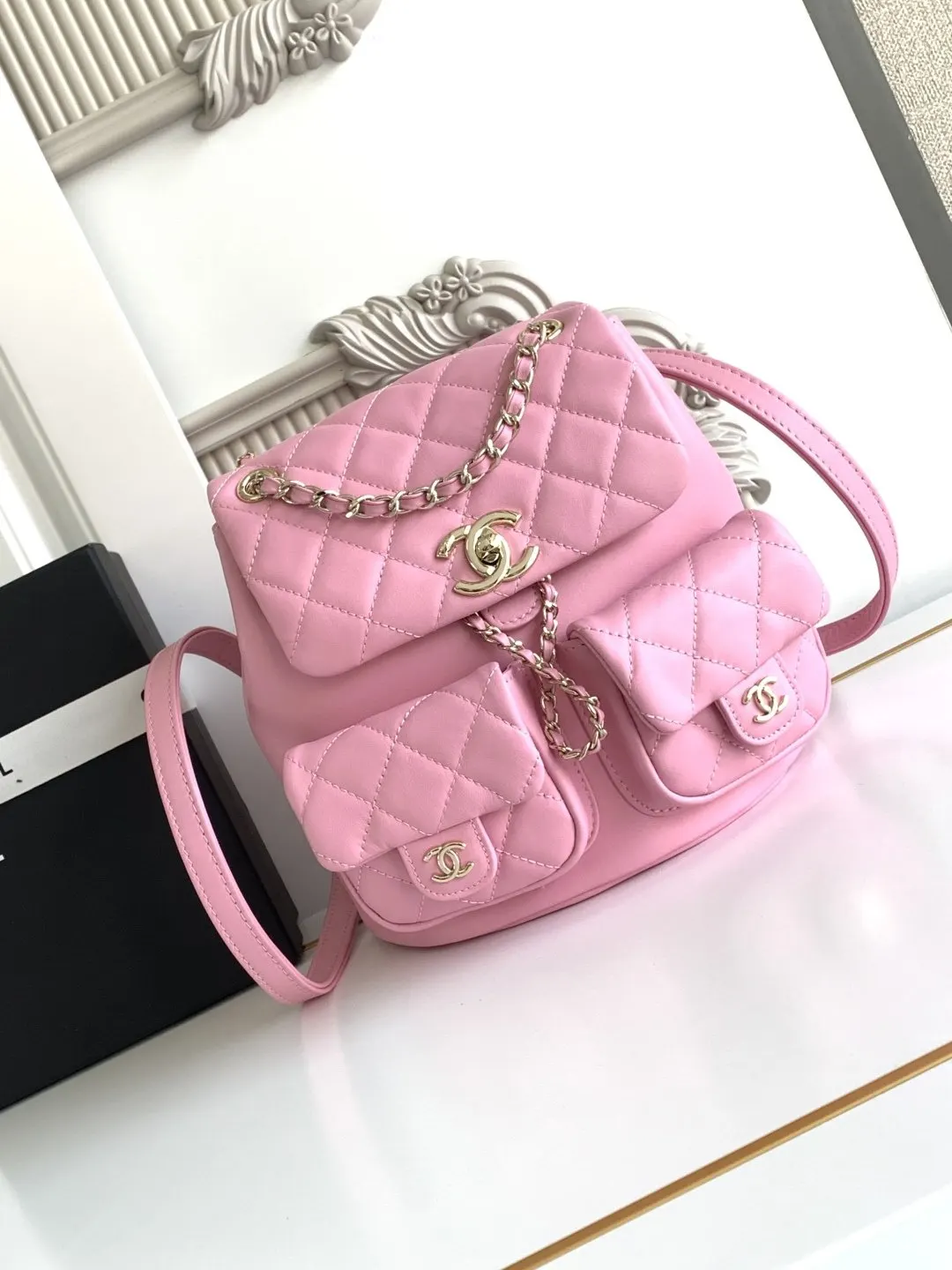 CHANEL 小牛皮 雙肩包 实用雙肩款