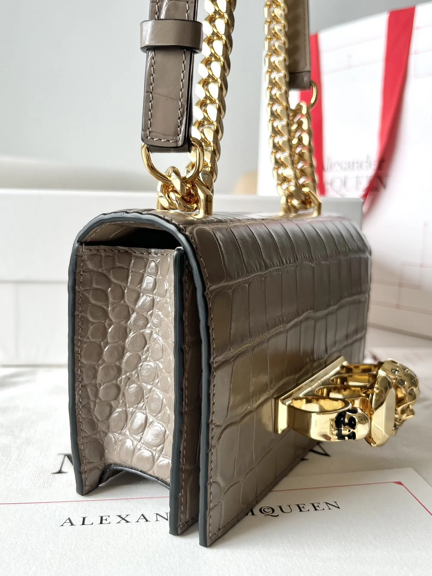 牛皮 亚力山大• Jewelled Satchel Min 收納包 旅行收納款