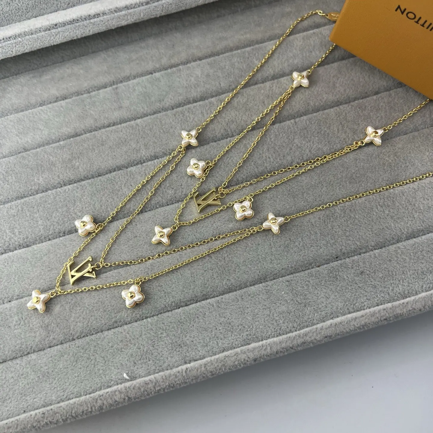 Louis Vuitton Gold Pearl Necklace