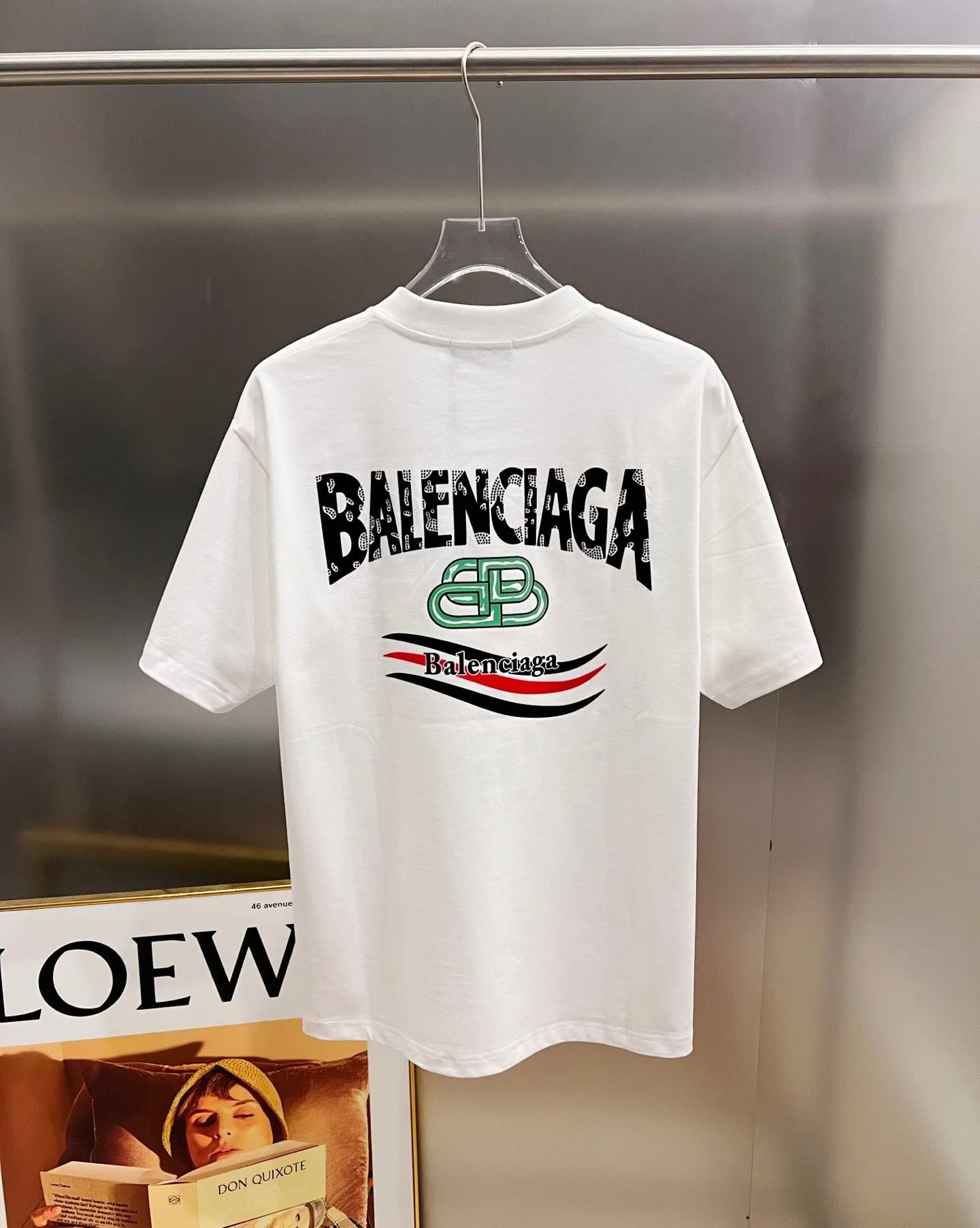 Balenciaga 黑色 Logo 短袖T恤 宽松休閒款