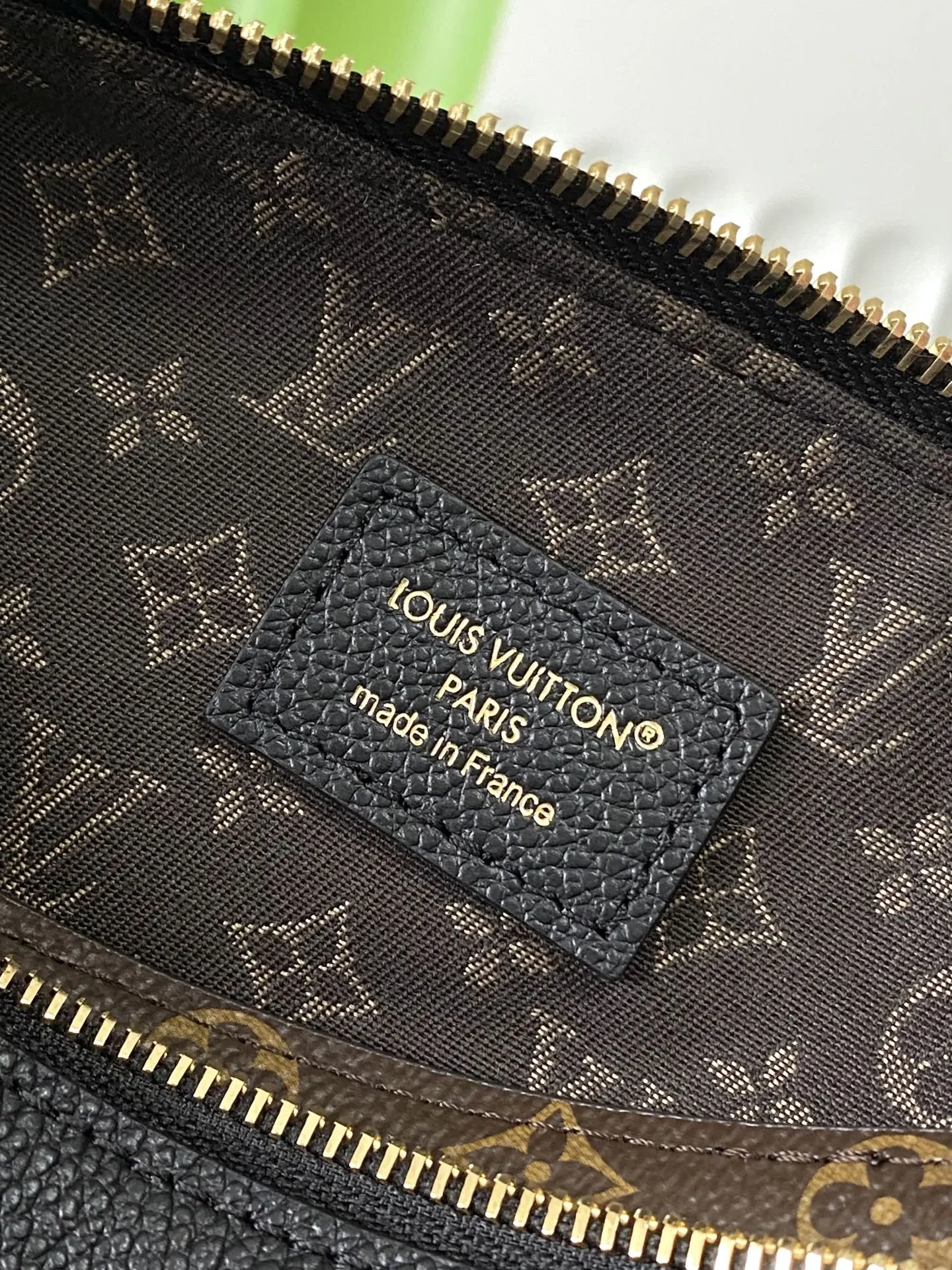 Black Monogram Hobo Shoulder Bag Vintage Leather