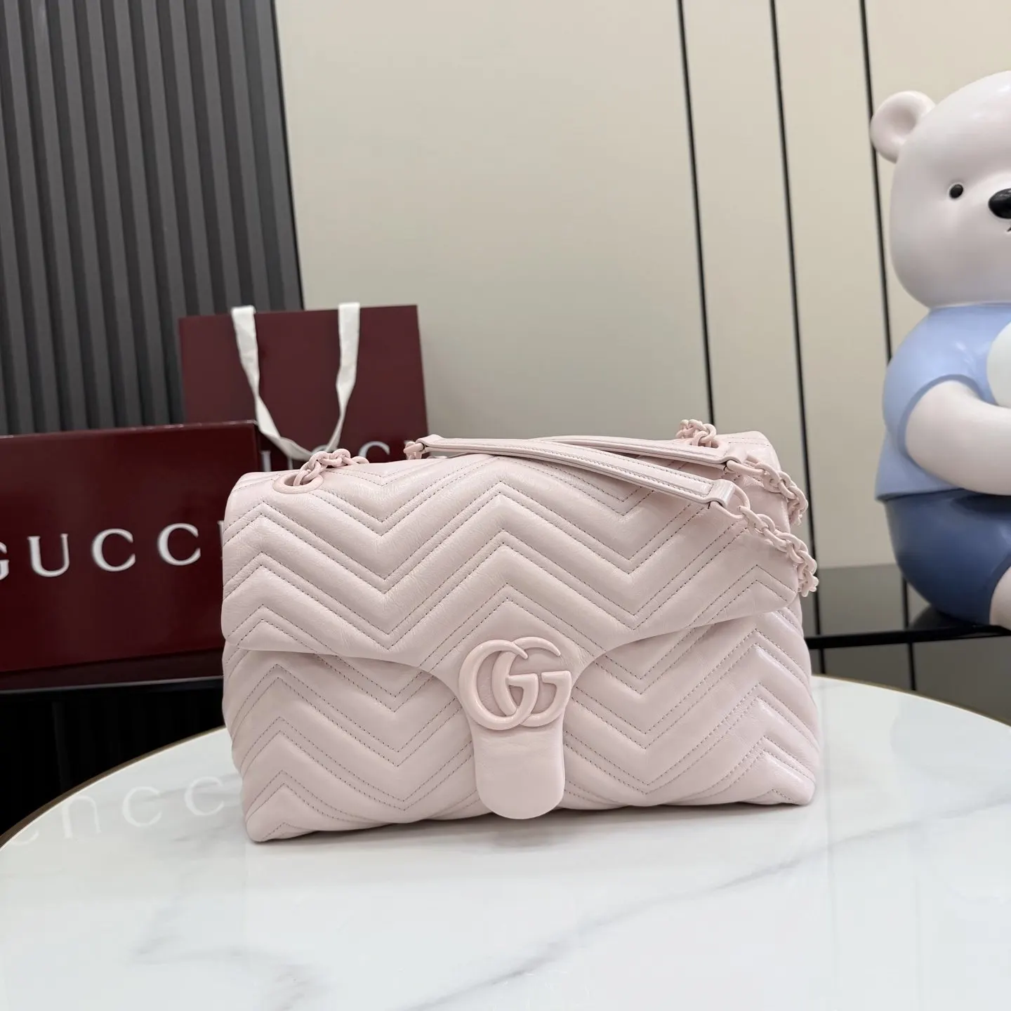 Pink Chain Bag Leather