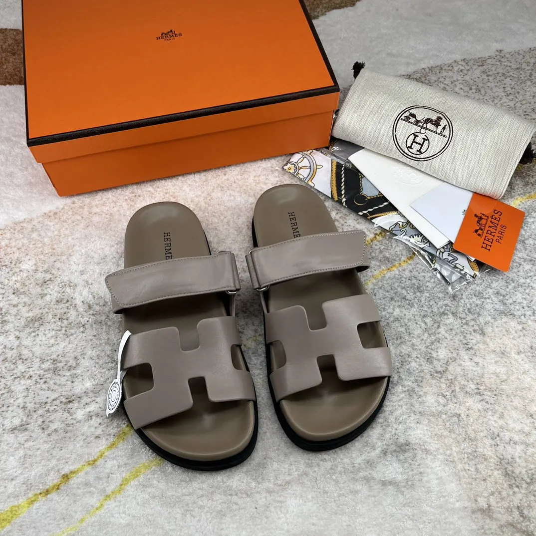 Hermes 新色系 小牛皮 拖鞋 舒適百搭款