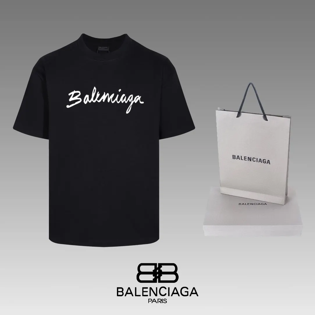 Balenciaga Black Short Sleeve T-Shirt Loose Casual