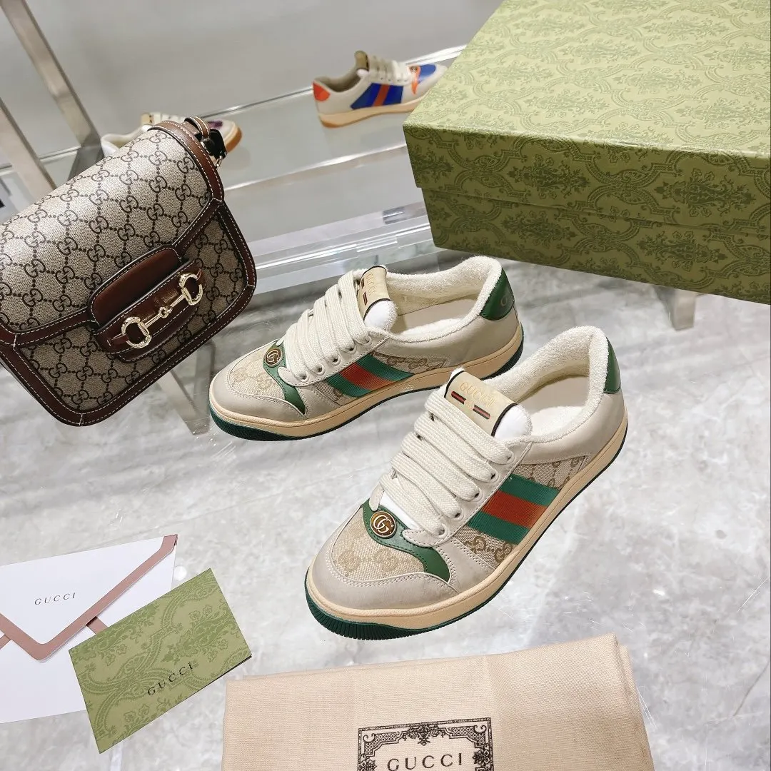 Gucci Logo casual sneakers, versatile, beige