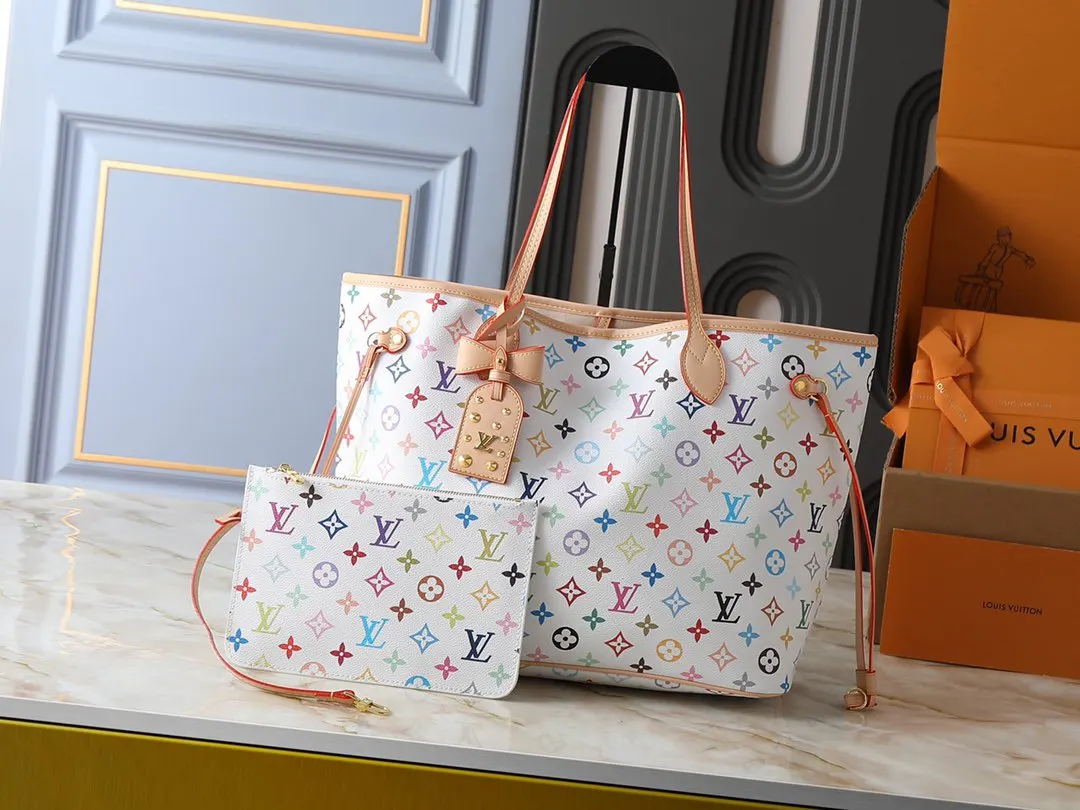 LV Neverfull 牛皮 收納包 旅行收納款