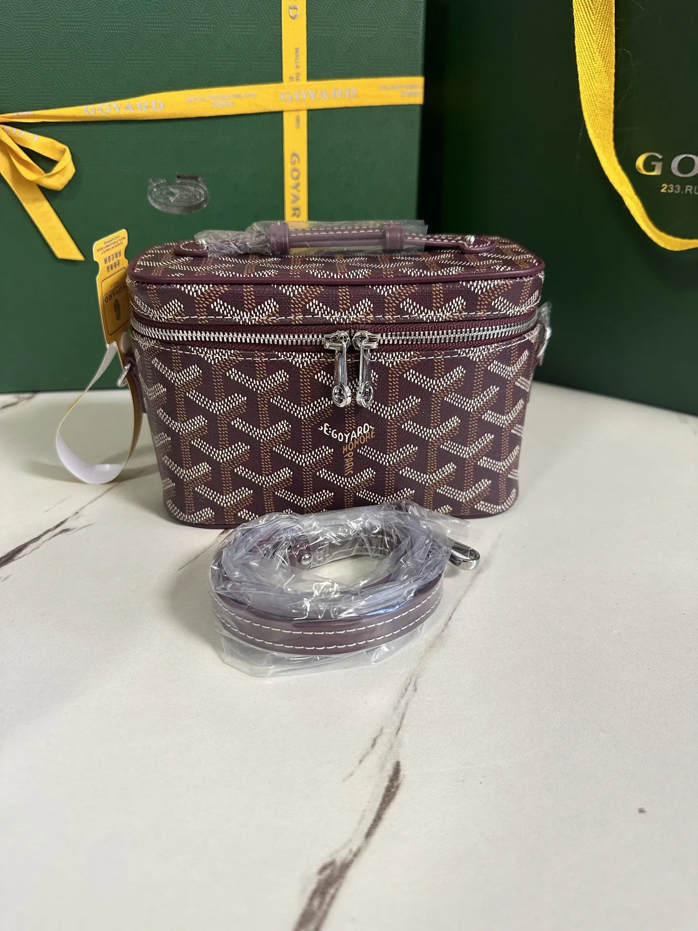 Goyard 黃色 小牛皮 化妝包 便携收納款