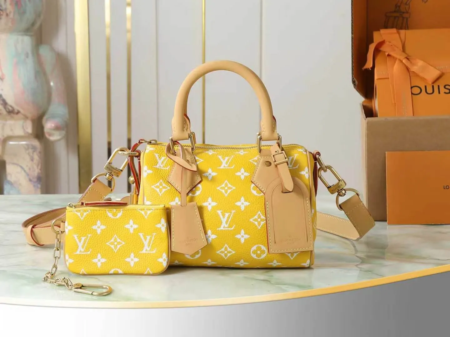 LV Speedy 藍黃配色 手袋