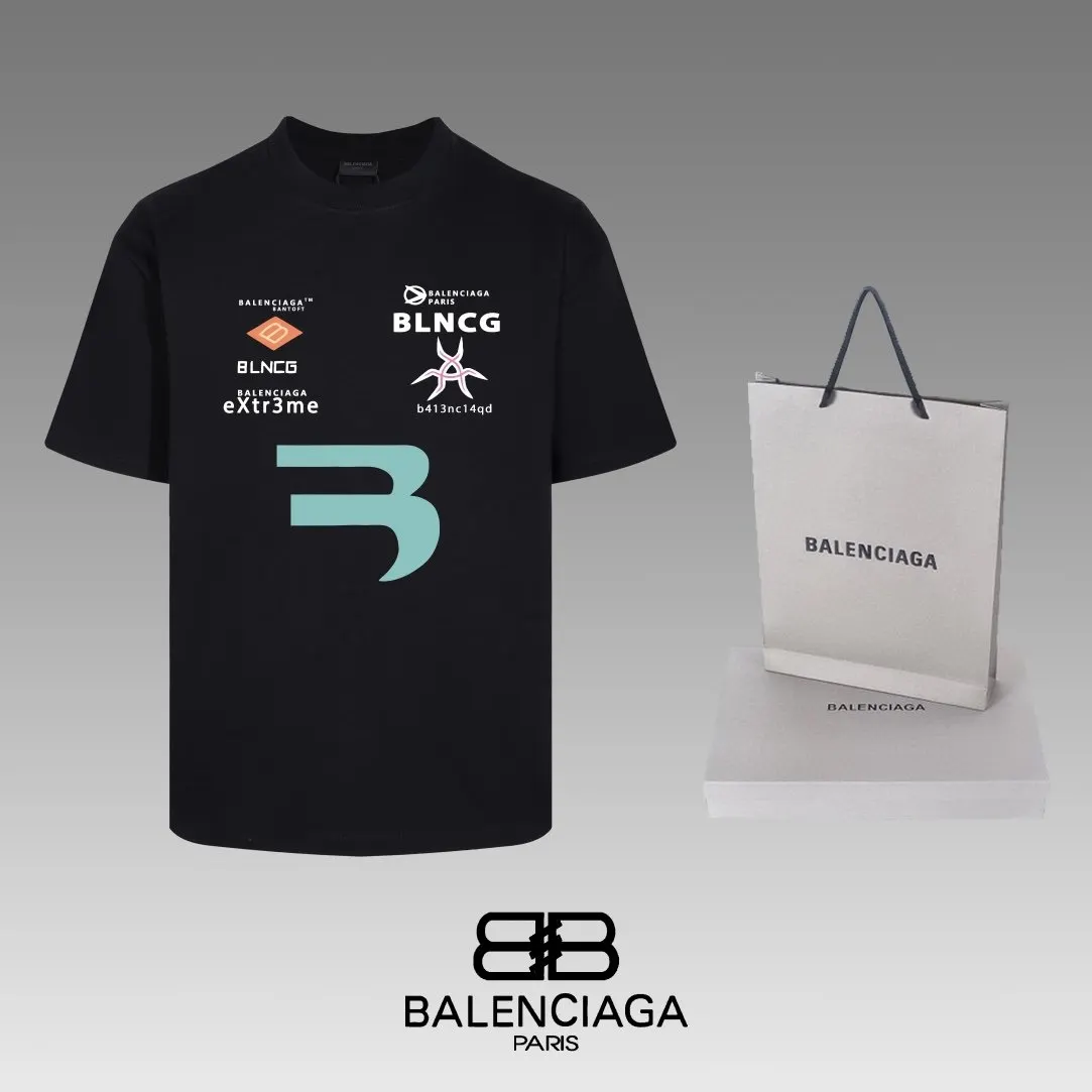 Balenciaga Black Short Sleeve T-Shirt Loose Casual