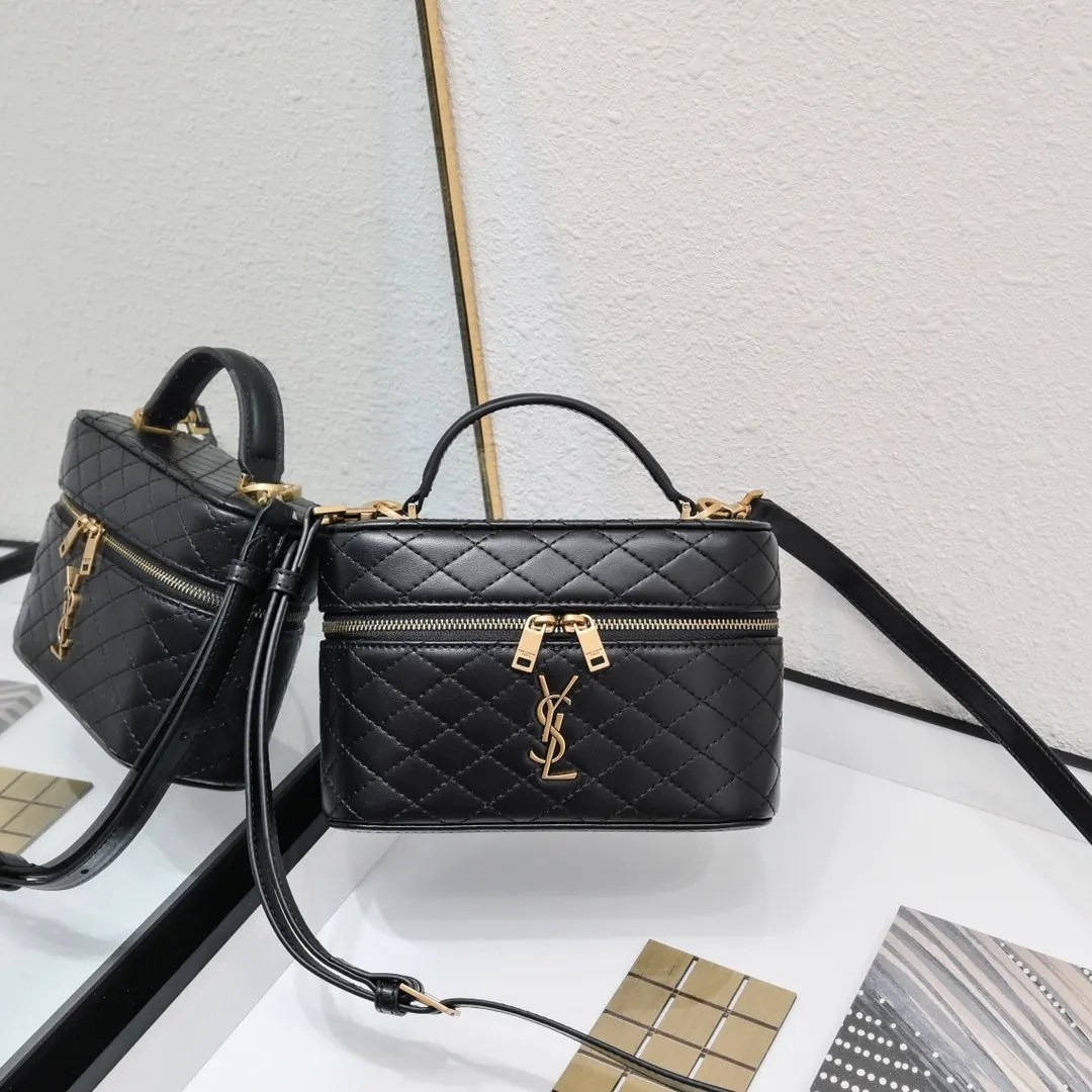 YSL 黑色 羊皮 黑色 金扣羊皮Y家 斜背包 輕便斜挎款