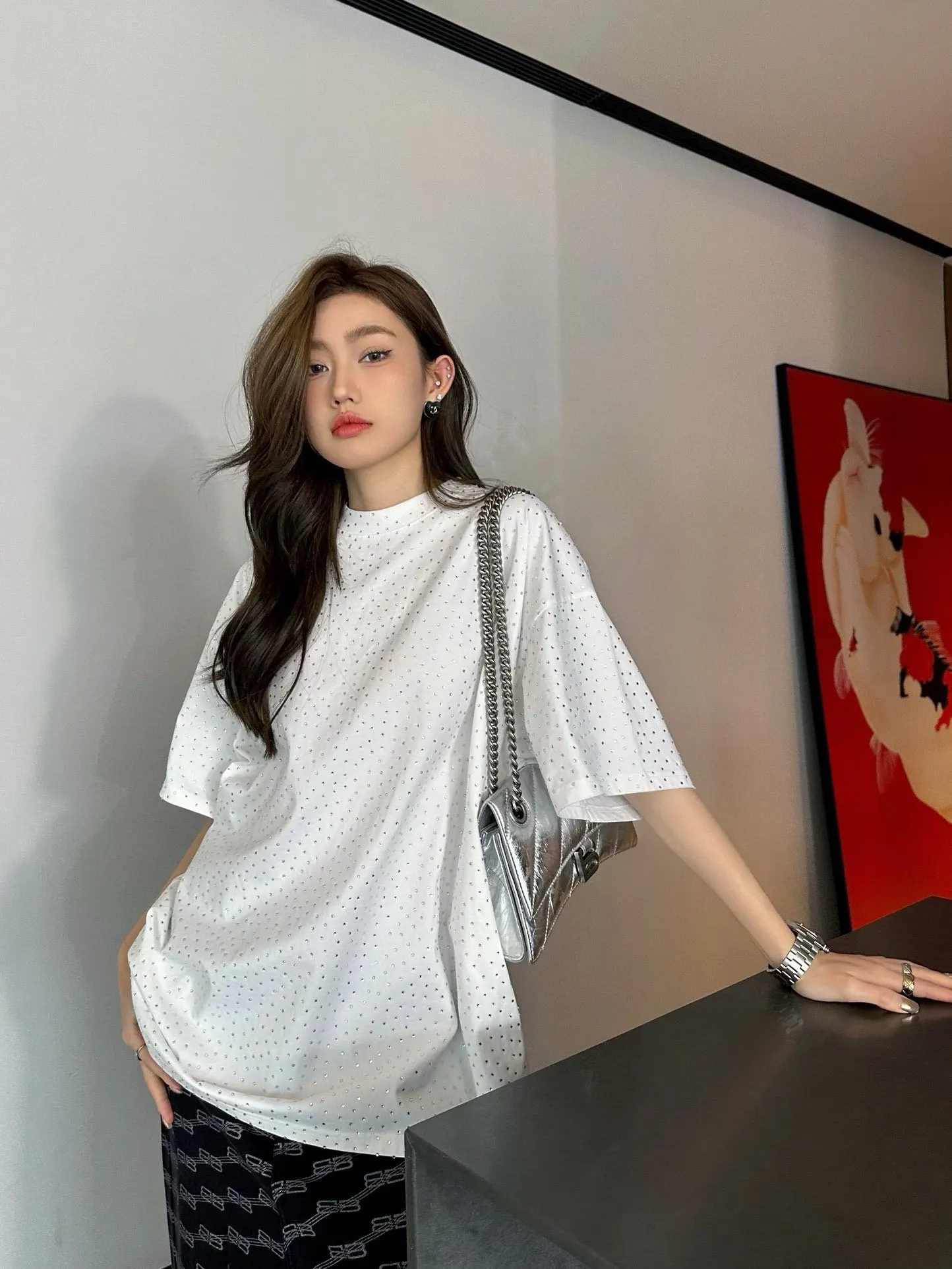 Balenciaga BLCG White Cotton Short Sleeve T-Shirt Street Casual Style