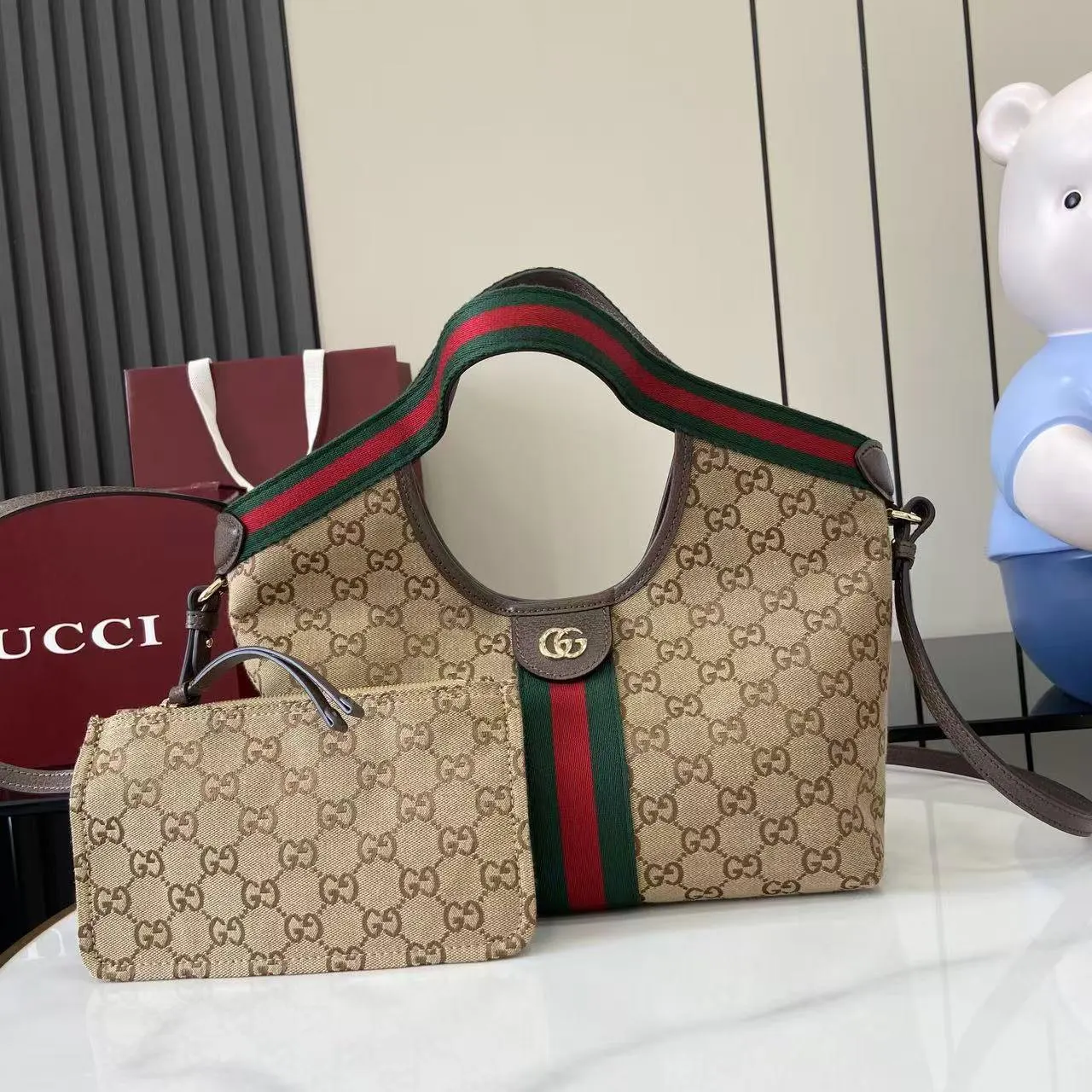 棕色 綠色 帆布 托特包 大容量托特款