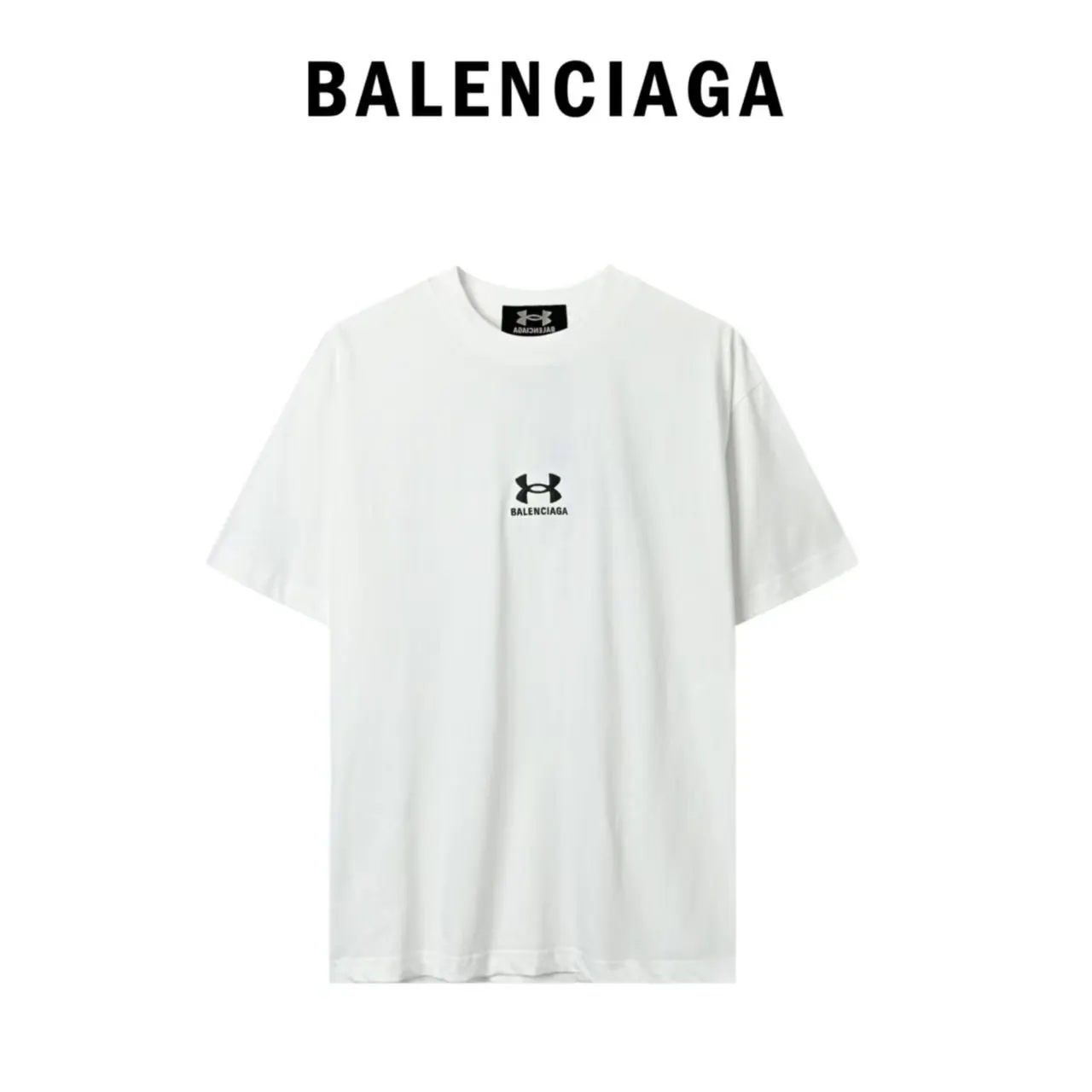 Balenciaga Cotton Logo Short Sleeve T-Shirt Loose Casual