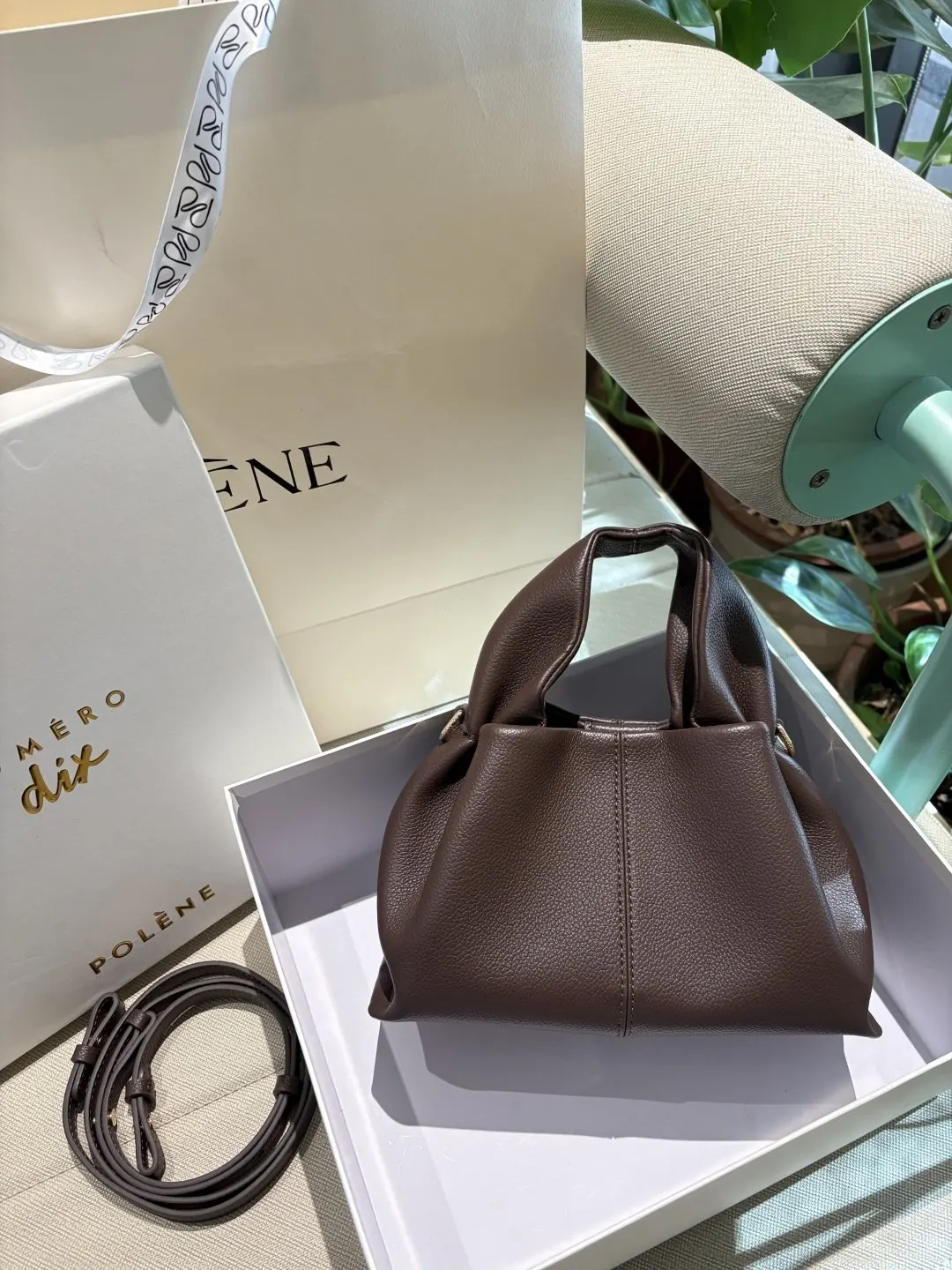 皮革 高 POLENE｜波灵恩云朵包 Nu er 斜背包 輕便斜挎款