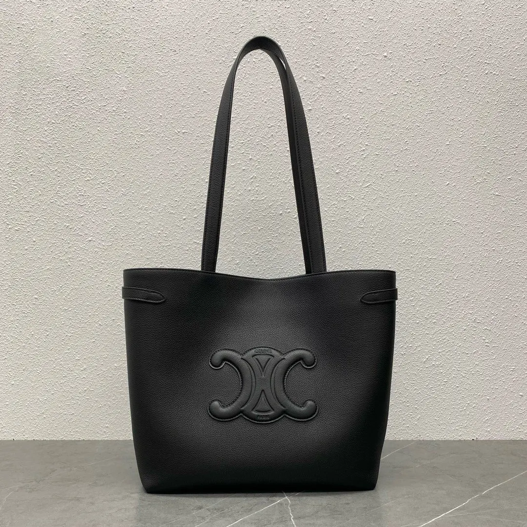 Celine 黑色 牛皮 托特包 大容量托特款