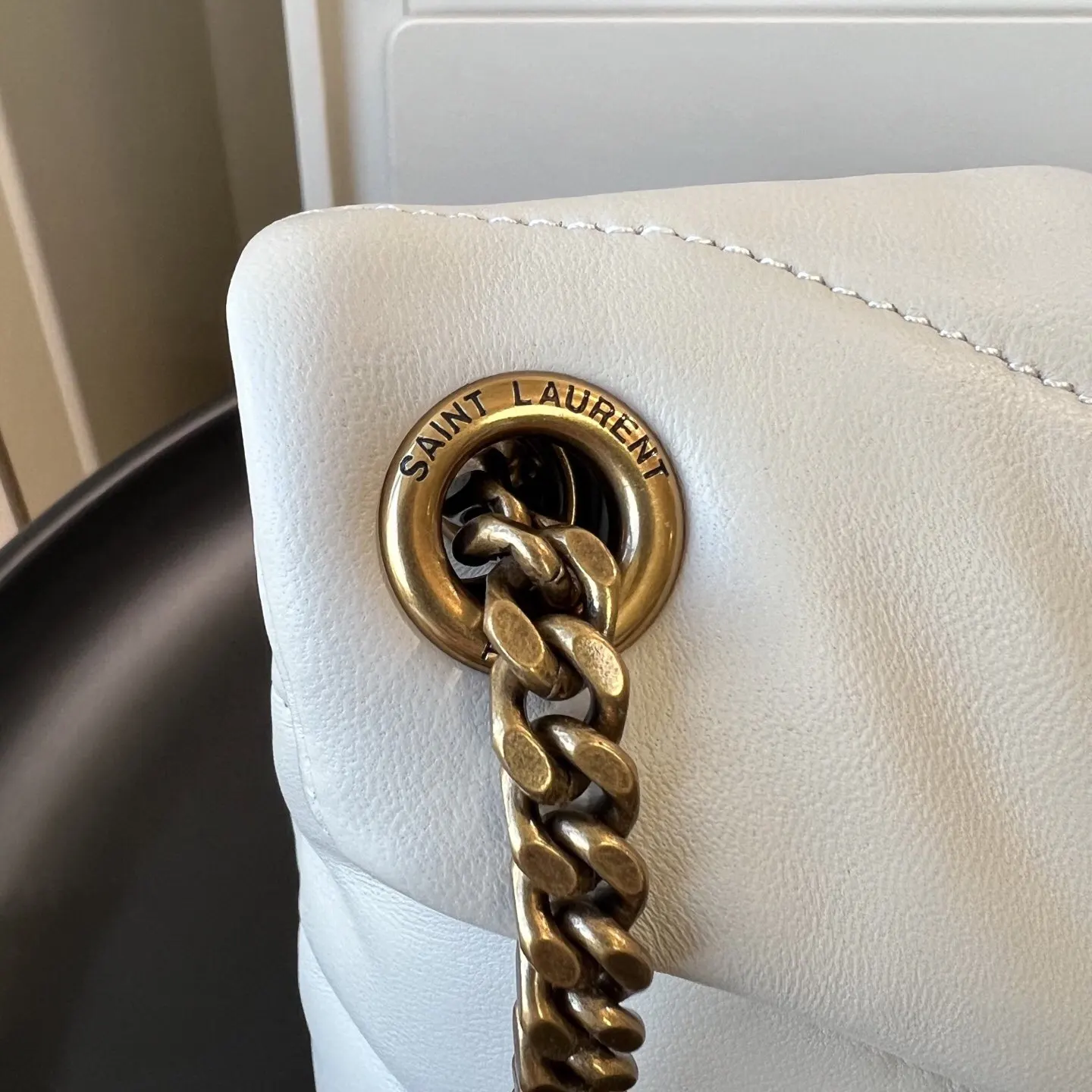 YSL 銀色 羊皮 鏈條包 精致鏈條款