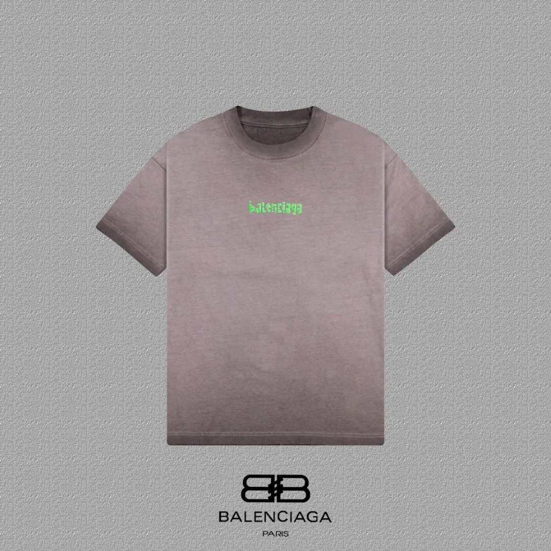 Balenciaga Gray Logo Short Sleeve T-Shirt Street Casual Style