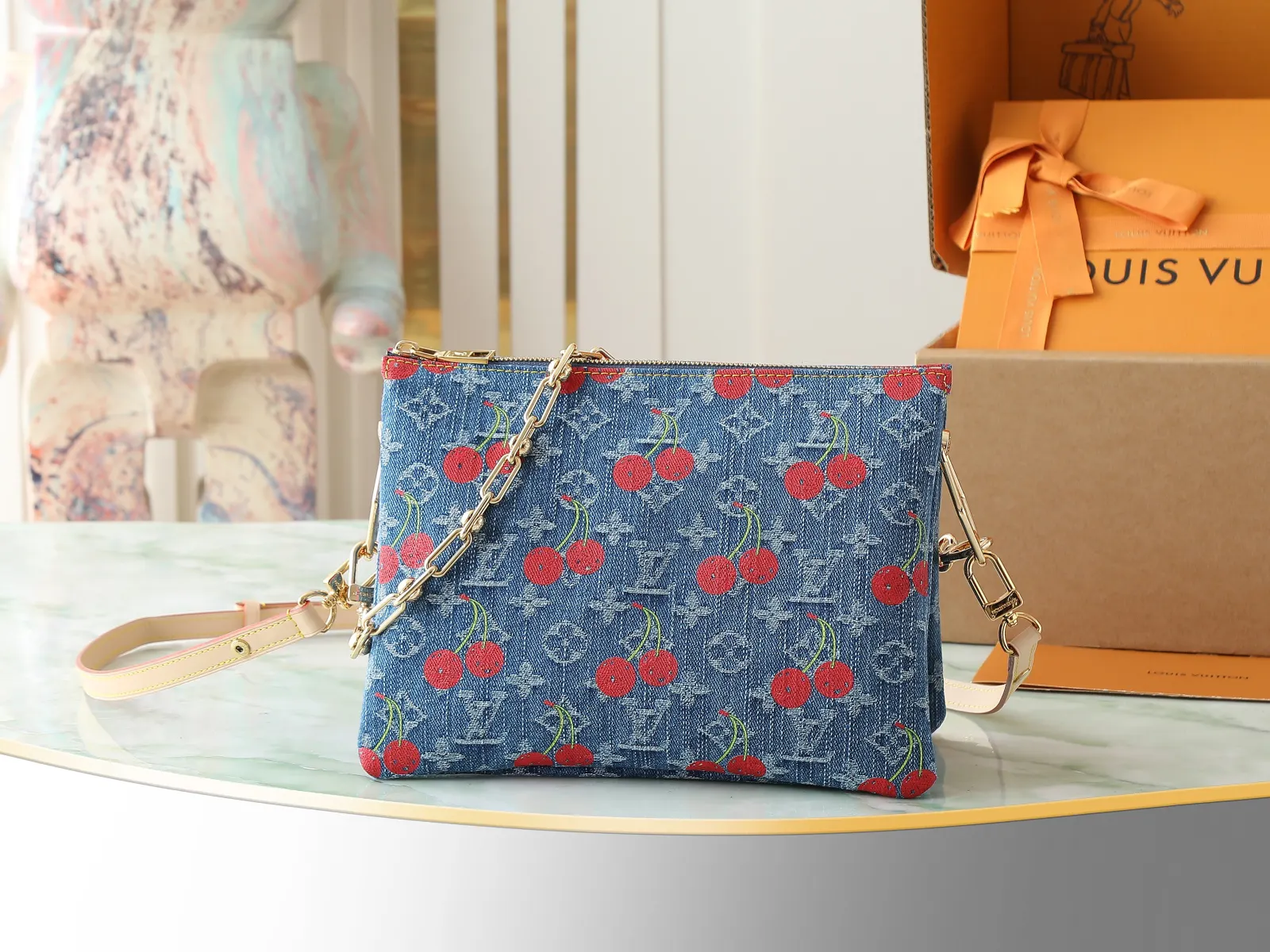 LV 牛仔 丹宁 Mo鏈條包 精致鏈條款