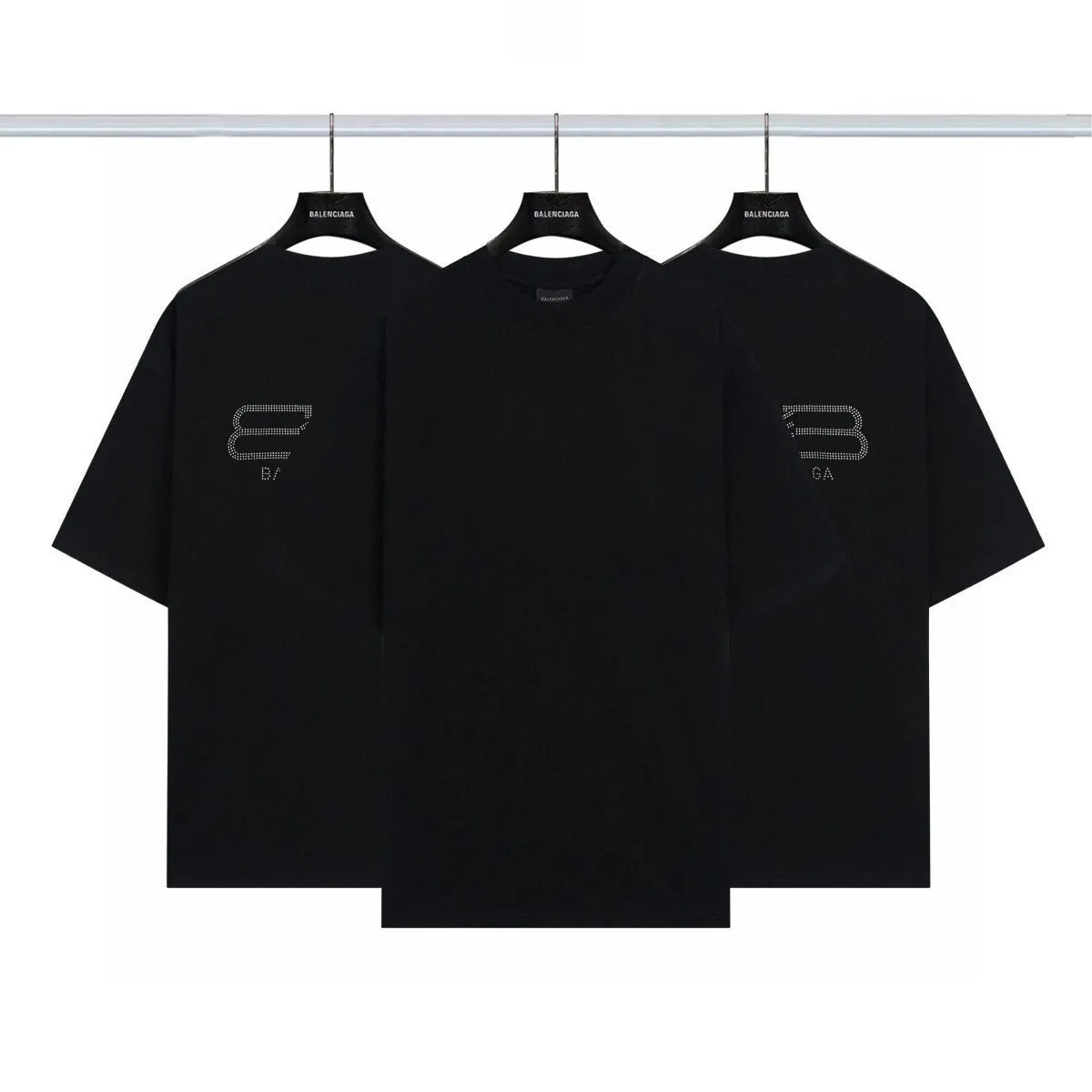 Balenciaga Black Short Sleeve T-Shirt Street Casual