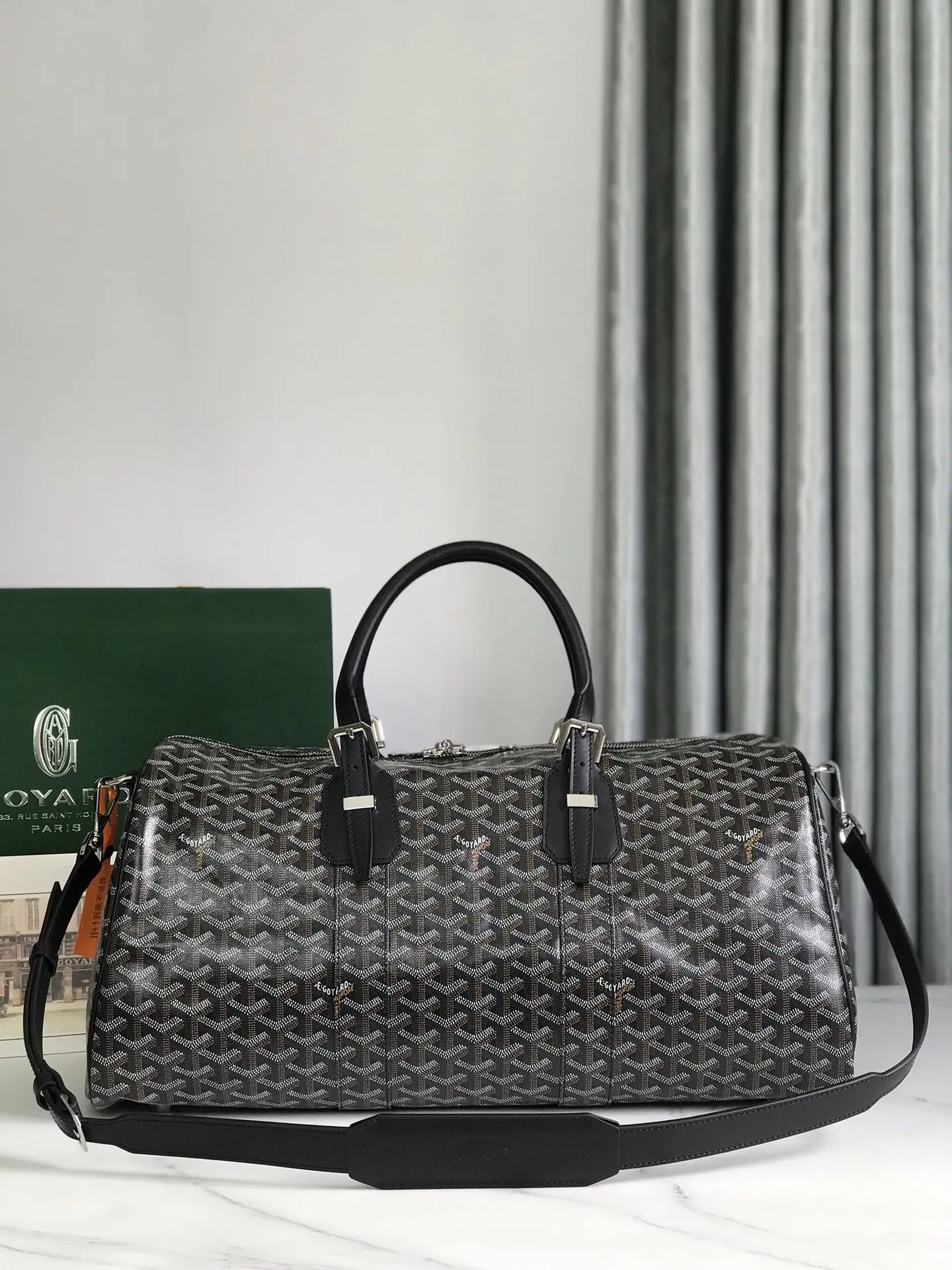 Goyard 深藍 酒紅 小牛皮 旅行袋 大容量旅行款