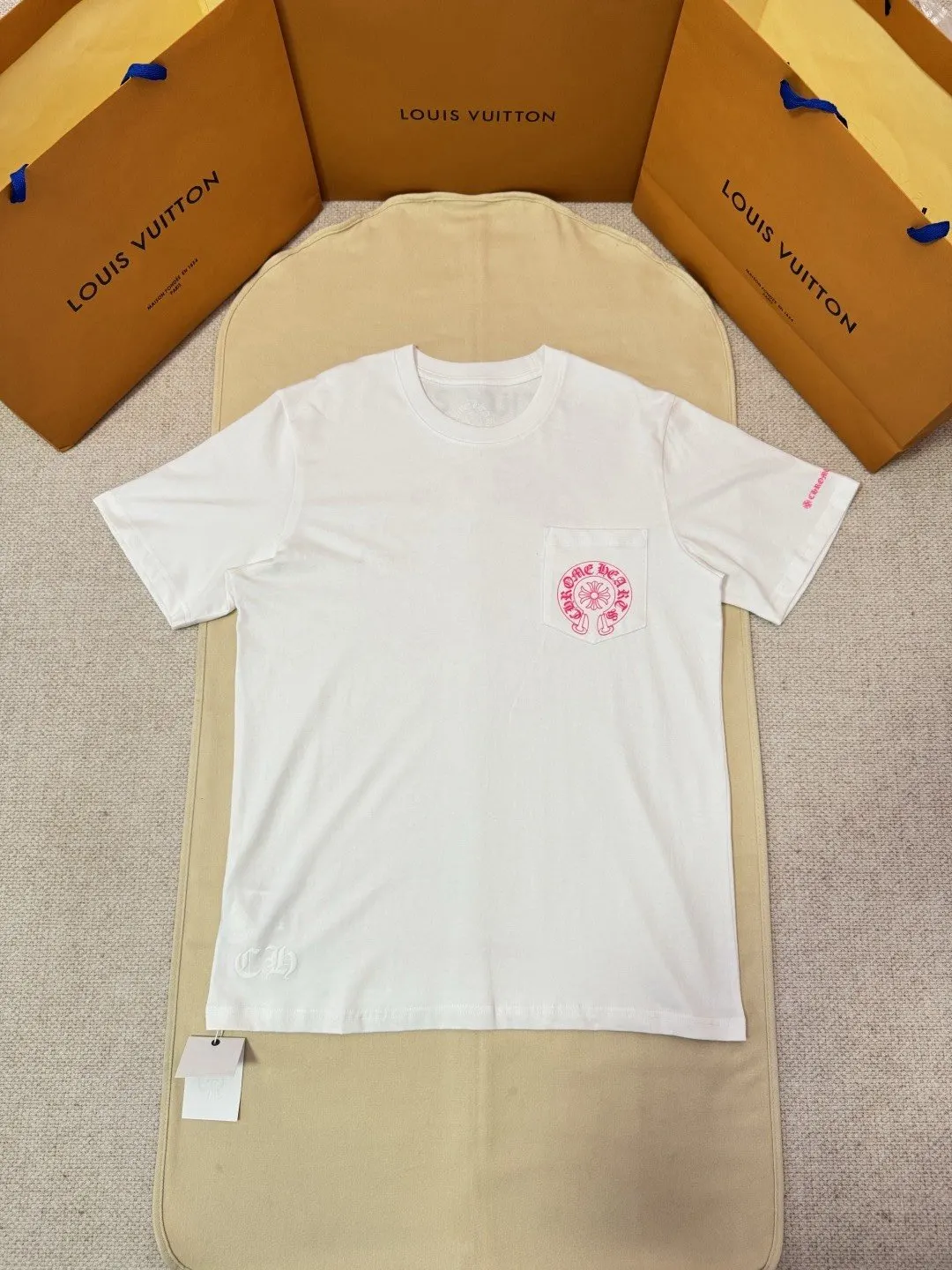 Chrome Hearts 粉色 印花 純棉 短袖T恤 日常百搭款(數字1) Chrome Hearts 粉色 印花 純棉 短袖T恤 日常百搭款(數字1)