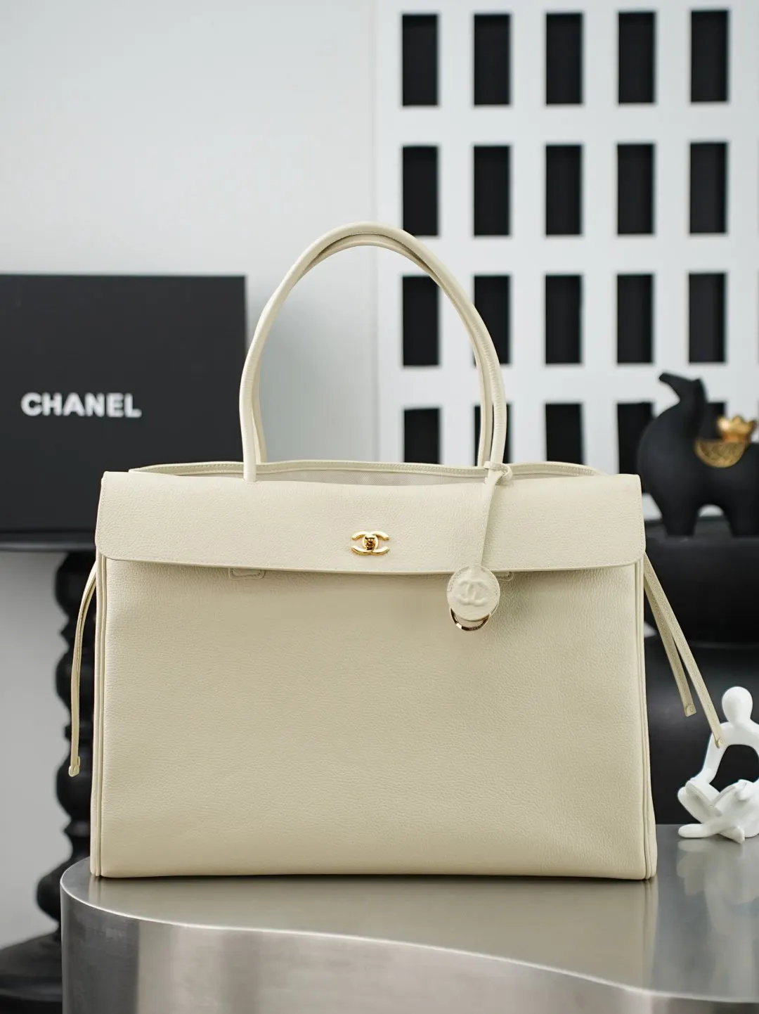 CHANEL 白色 米白 牛皮 托特包 大容量托特款