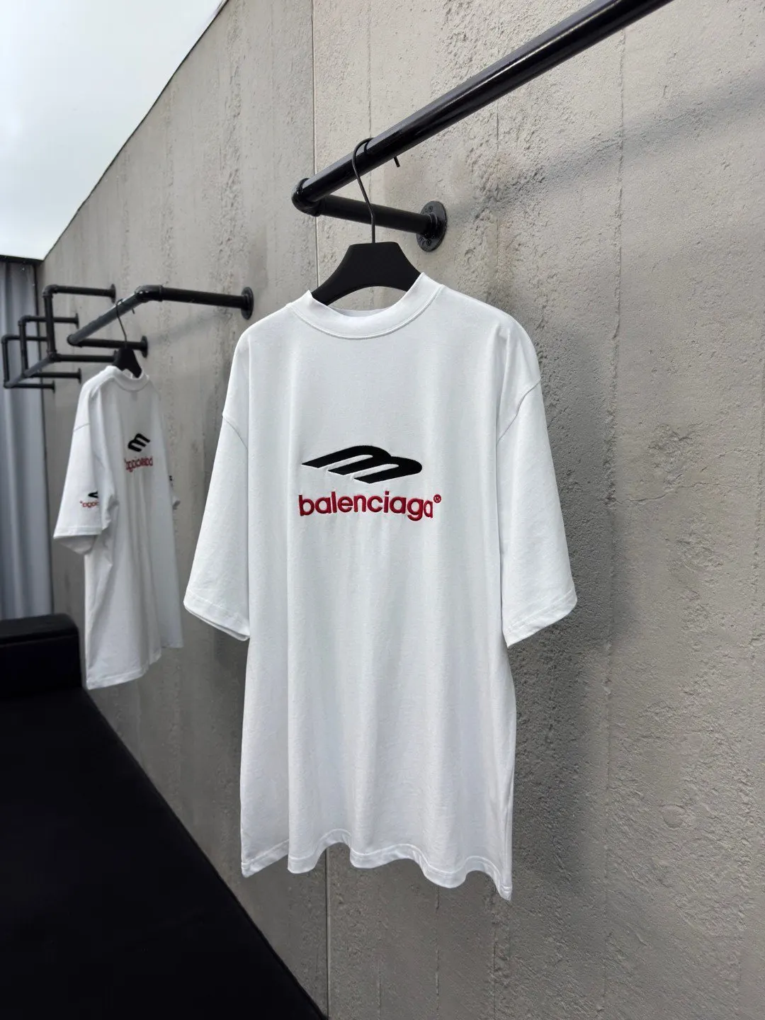 Balenciaga White Cotton Logo Short Sleeve T-Shirt Street Cas