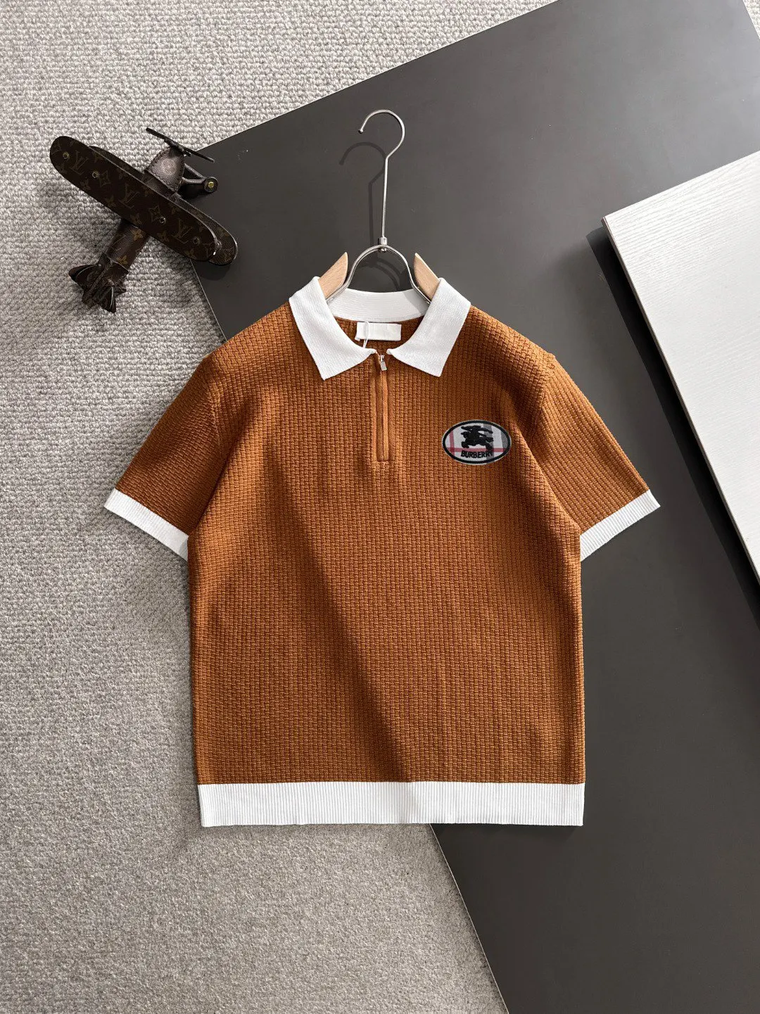 Burberry Embroidery Cotton Knitwear Textured Knit Image 1 Burberry Embroidery Cotton Knitwear Textured Knit Image 1