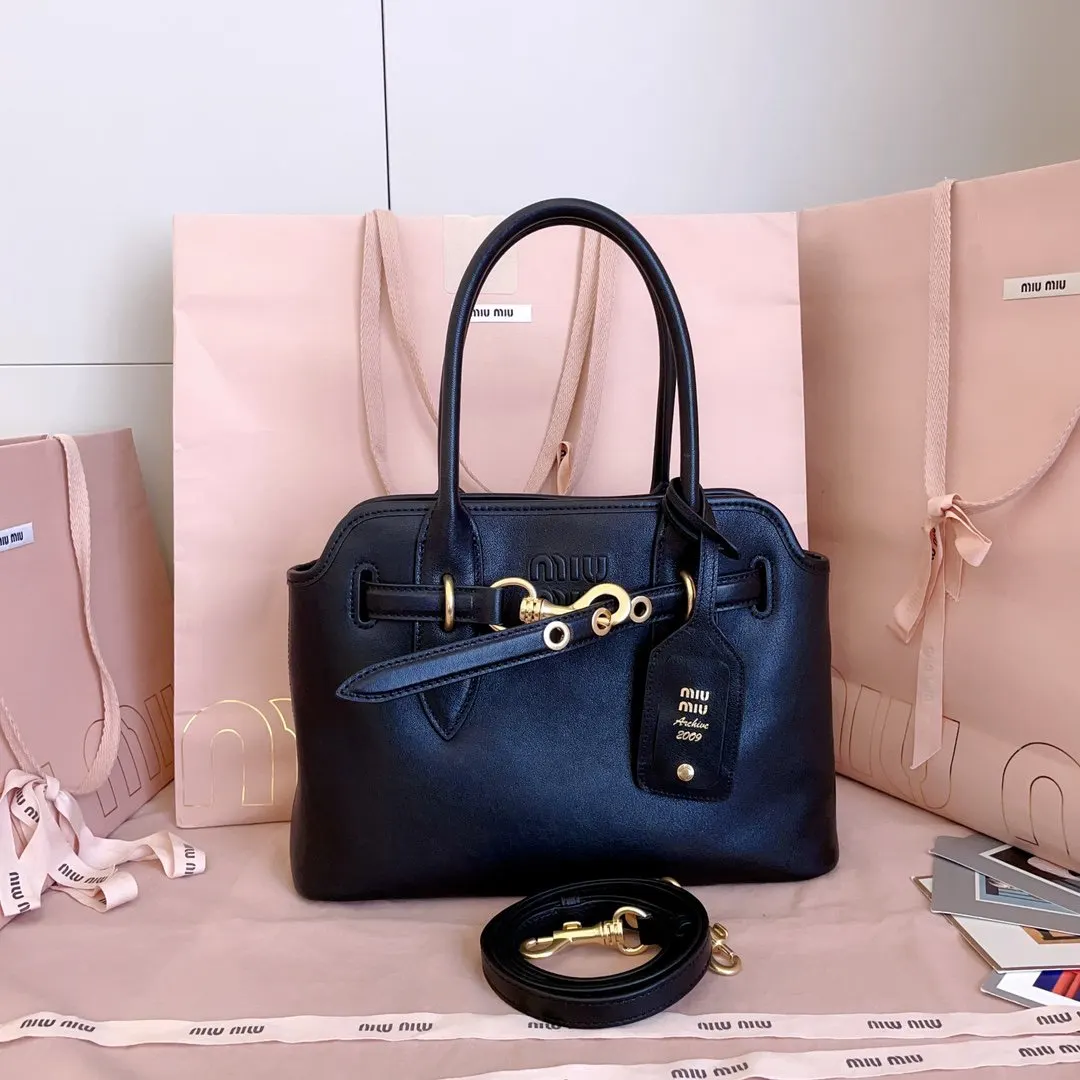 Miu 金色 羊皮 托特包 大容量托特款