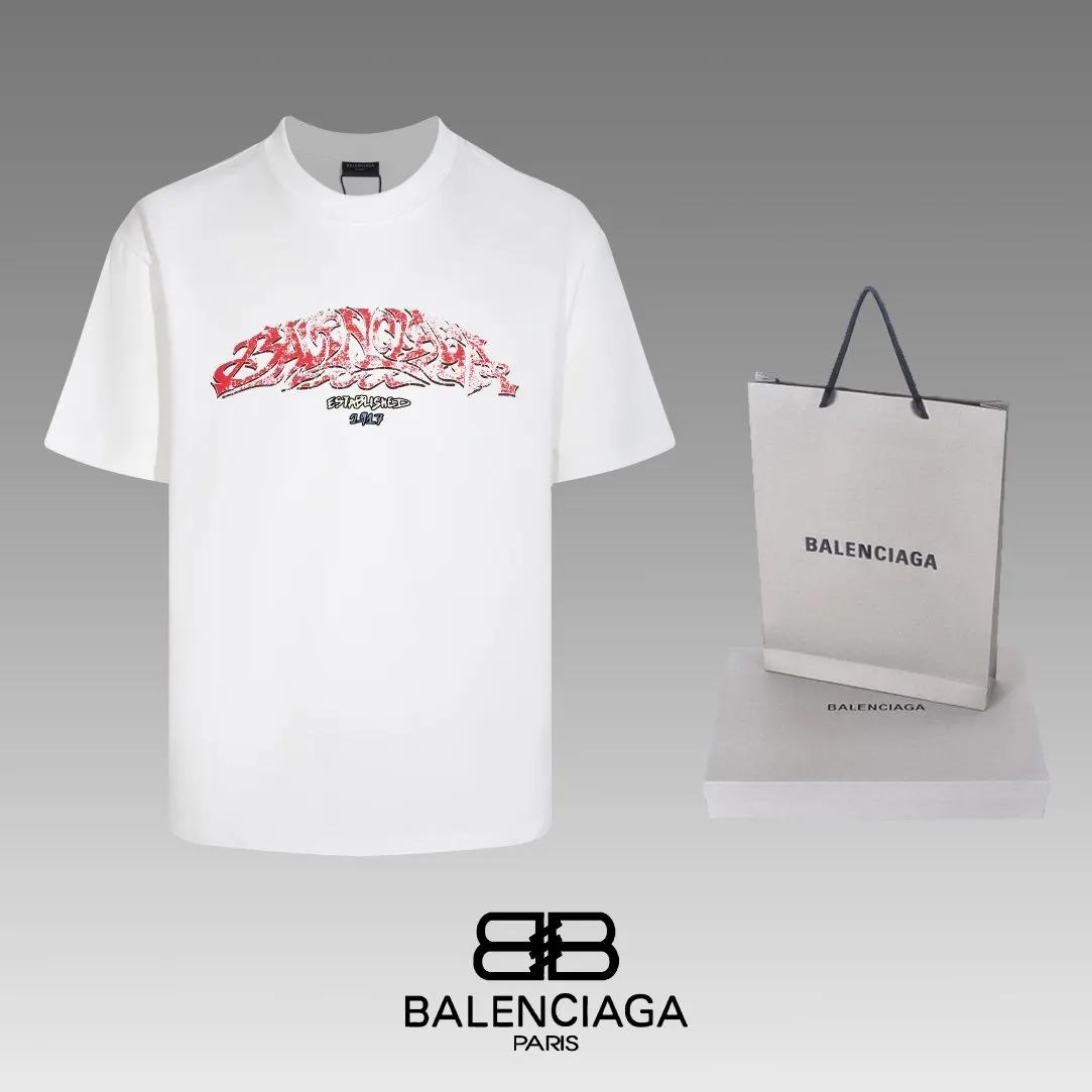 Balenciaga Black Short Sleeve T-Shirt Loose Casual