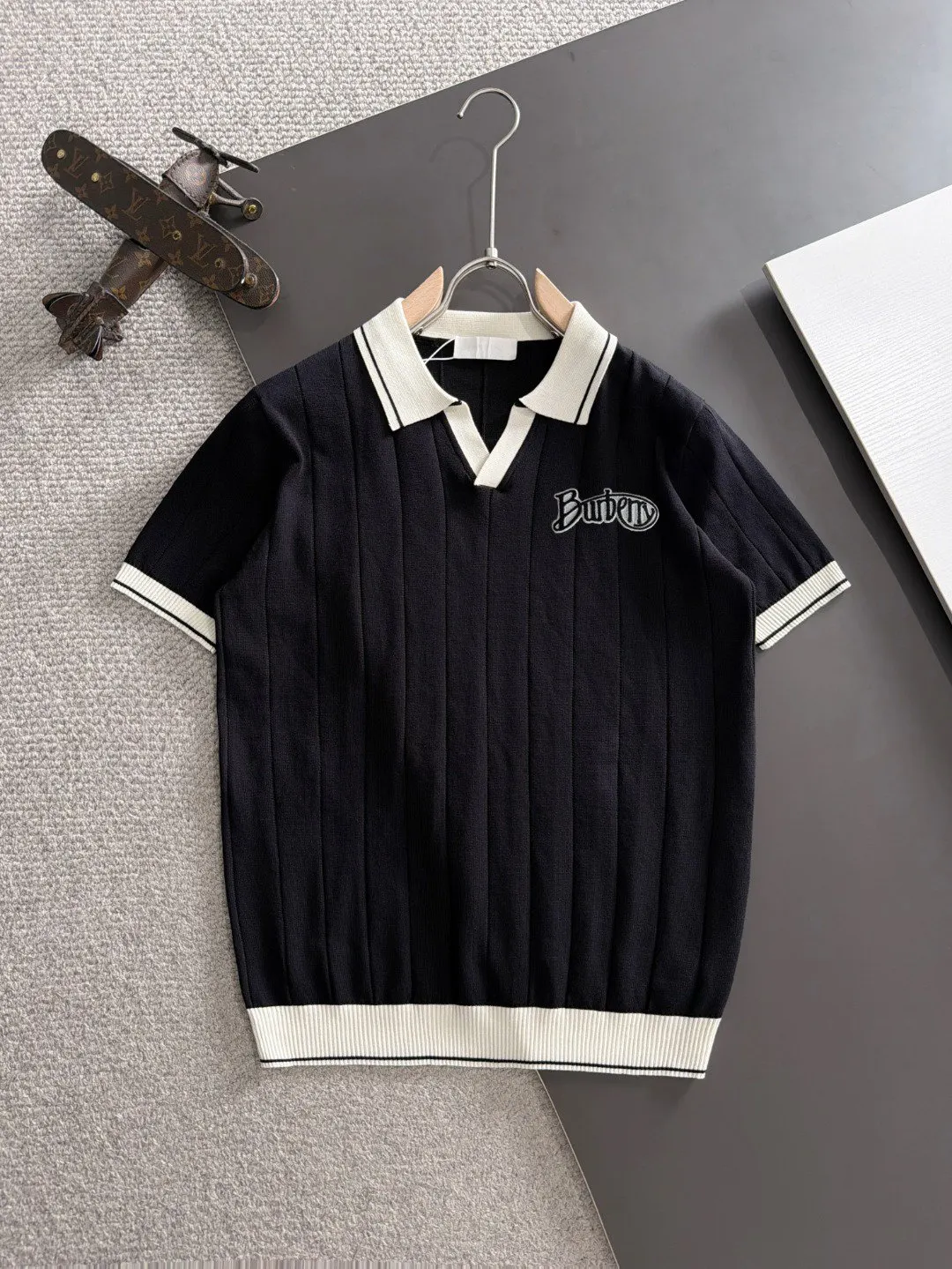 Burberry Embroidery Cotton Knitwear Textured Knit Image 1 Burberry Embroidery Cotton Knitwear Textured Knit Image 1