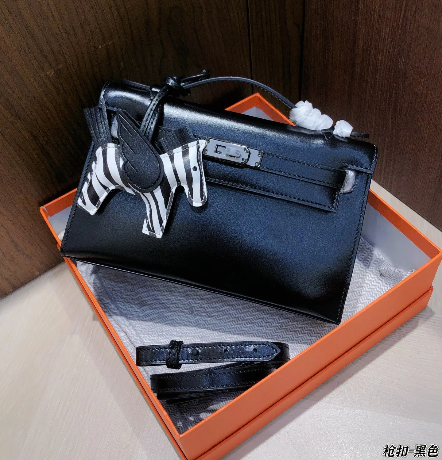 Kelly 黑色 牛皮 mini Kelly一代 BOX进口牛皮銀 手提包 通勤手提款