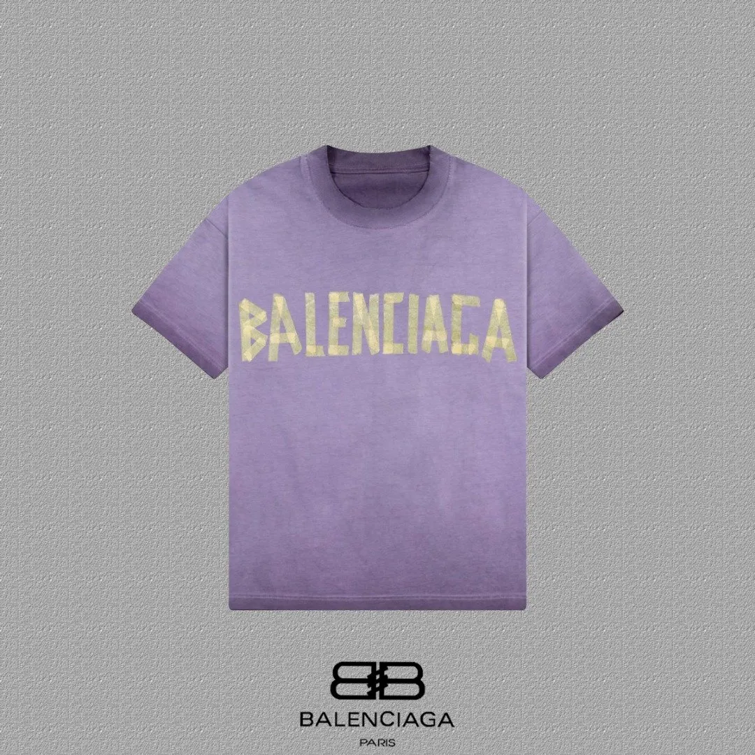 Balenciaga Gray Logo Short Sleeve T-Shirt Street Casual