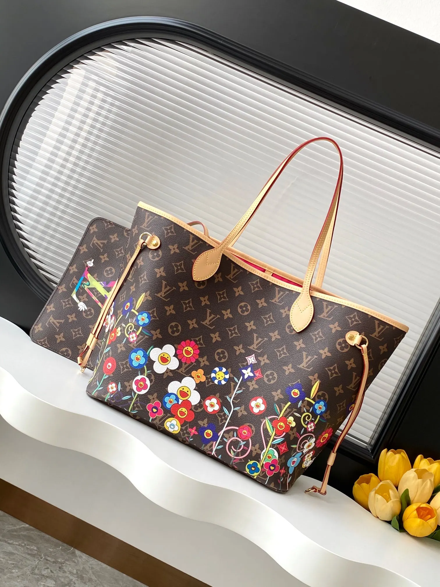 LV Neverfull 牛皮 收納包 旅行收納款