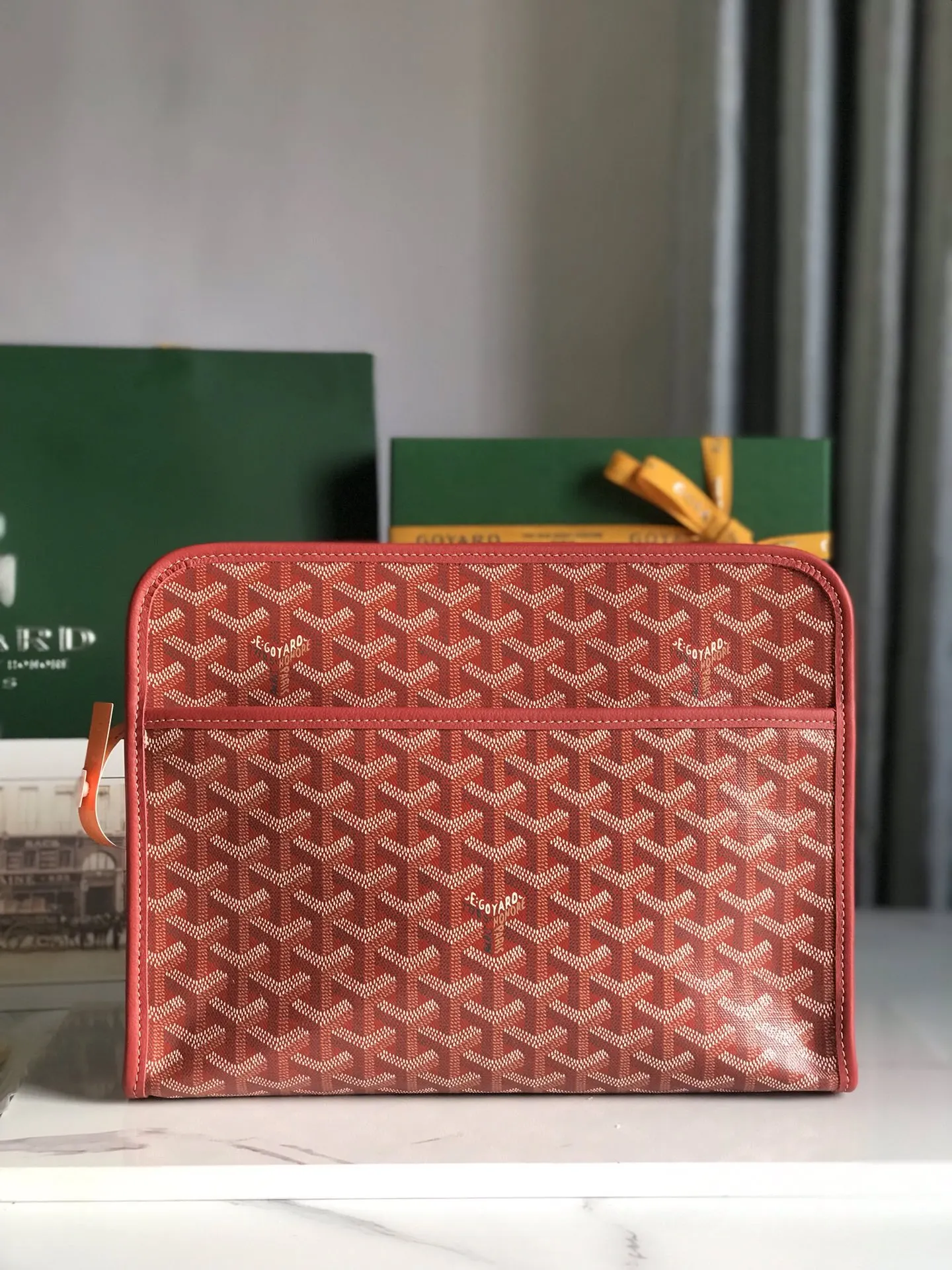 Goyard 黄色 牛皮 手拿包 精致手拿款