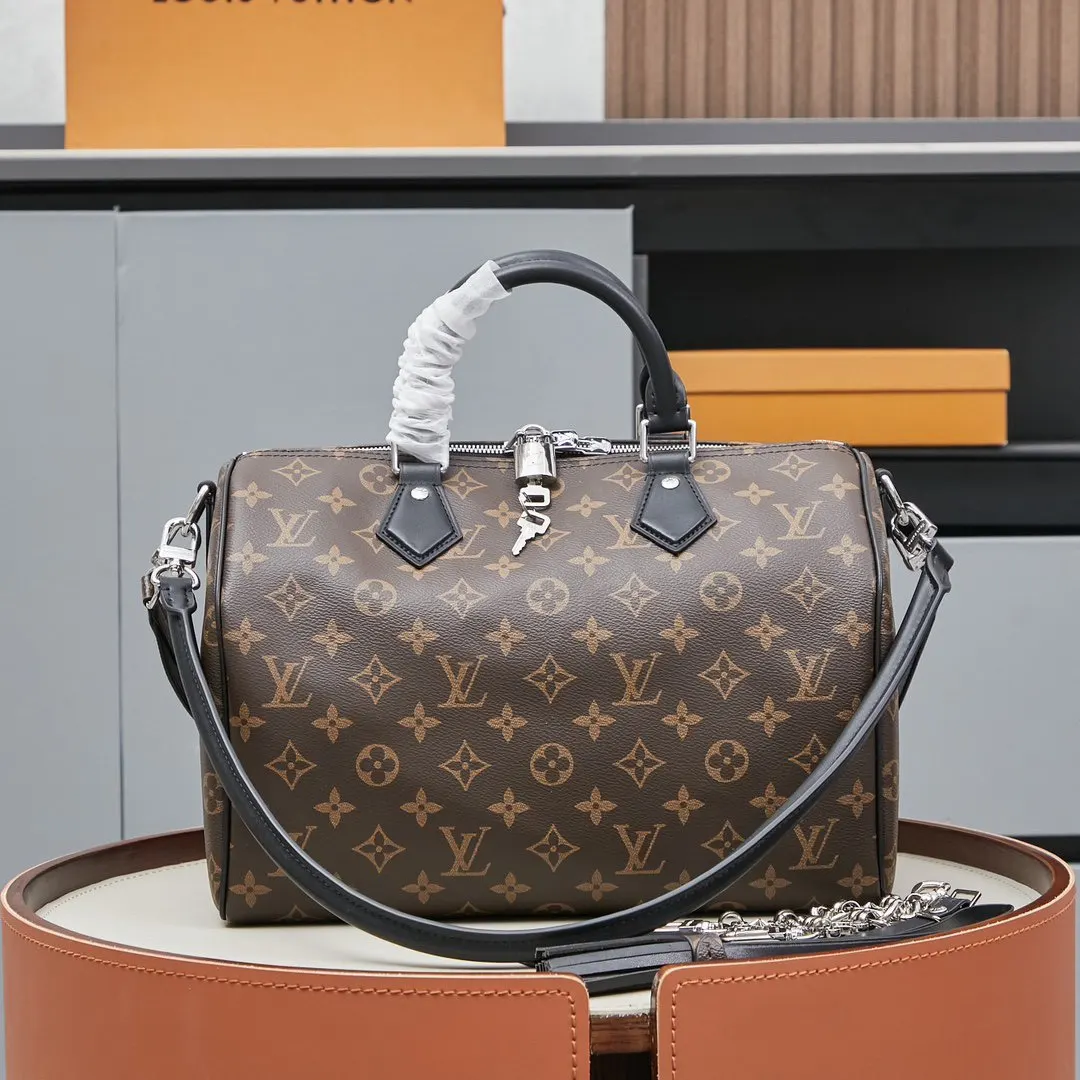 Black Monogram Chain Bag Canvas