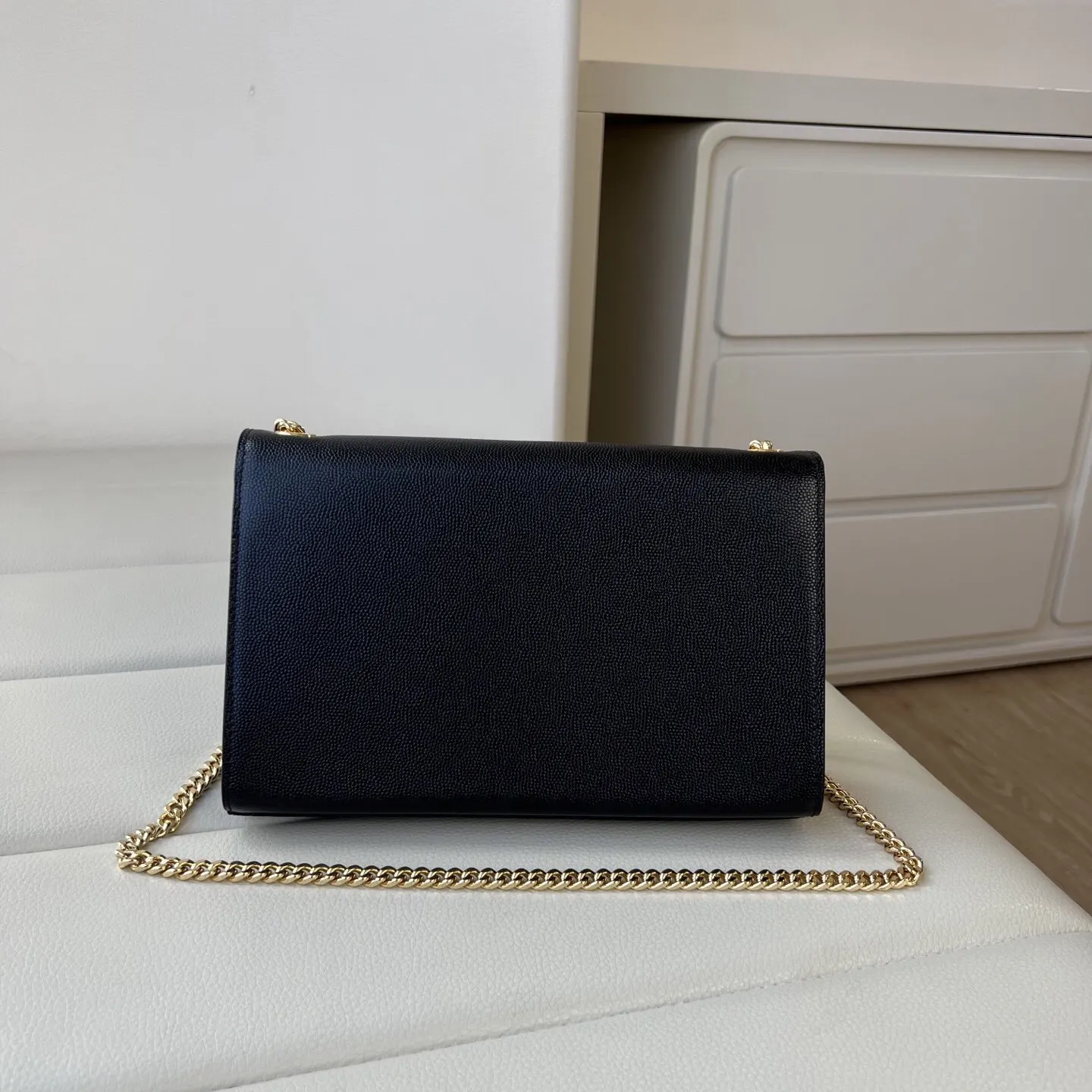 YSL 银色 金色 小牛皮 链条包 精致链条款