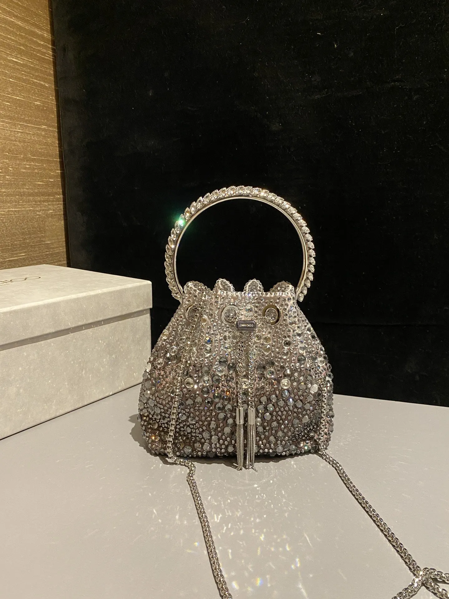 JIMMY CHOO BON BON系列标志款手提包 链条包 精致链条款
