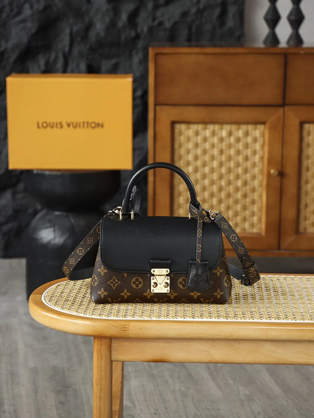 Black Monogram Top Handle Bag Commuter