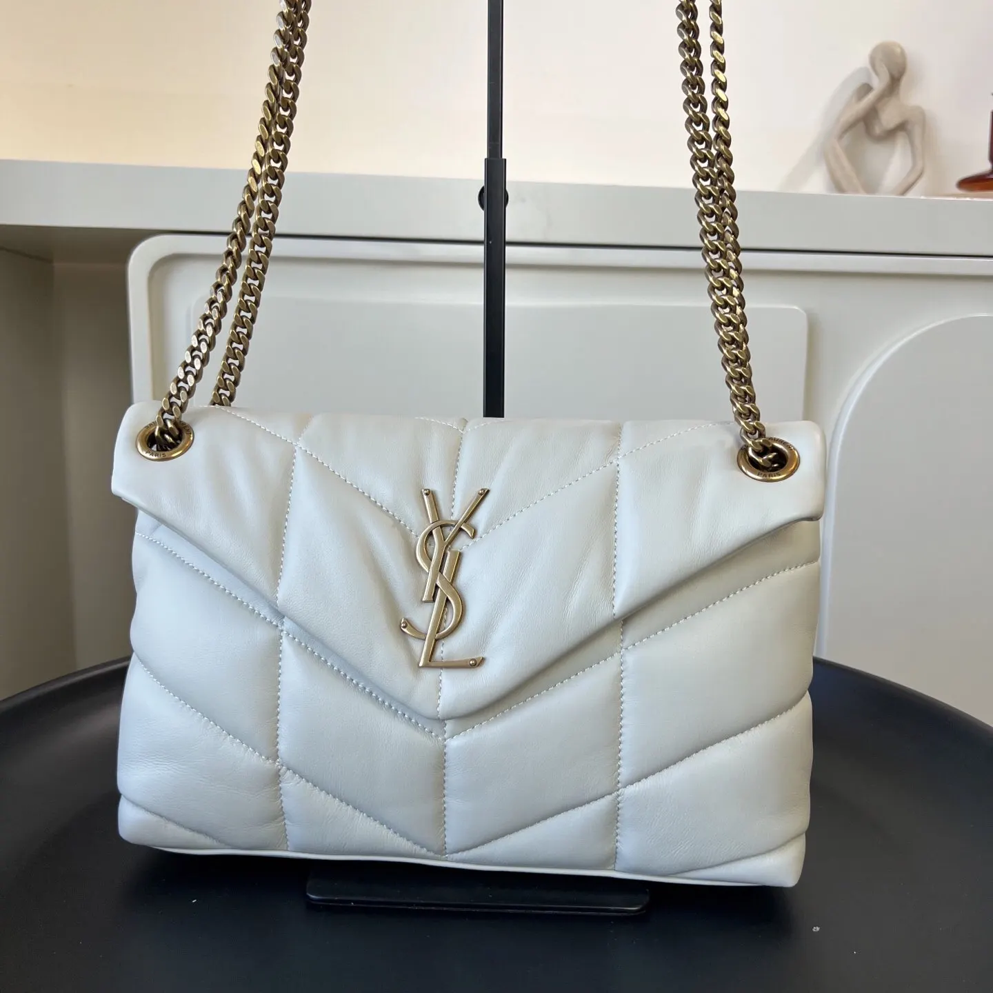 YSL 銀色 羊皮 鏈條包 精致鏈條款